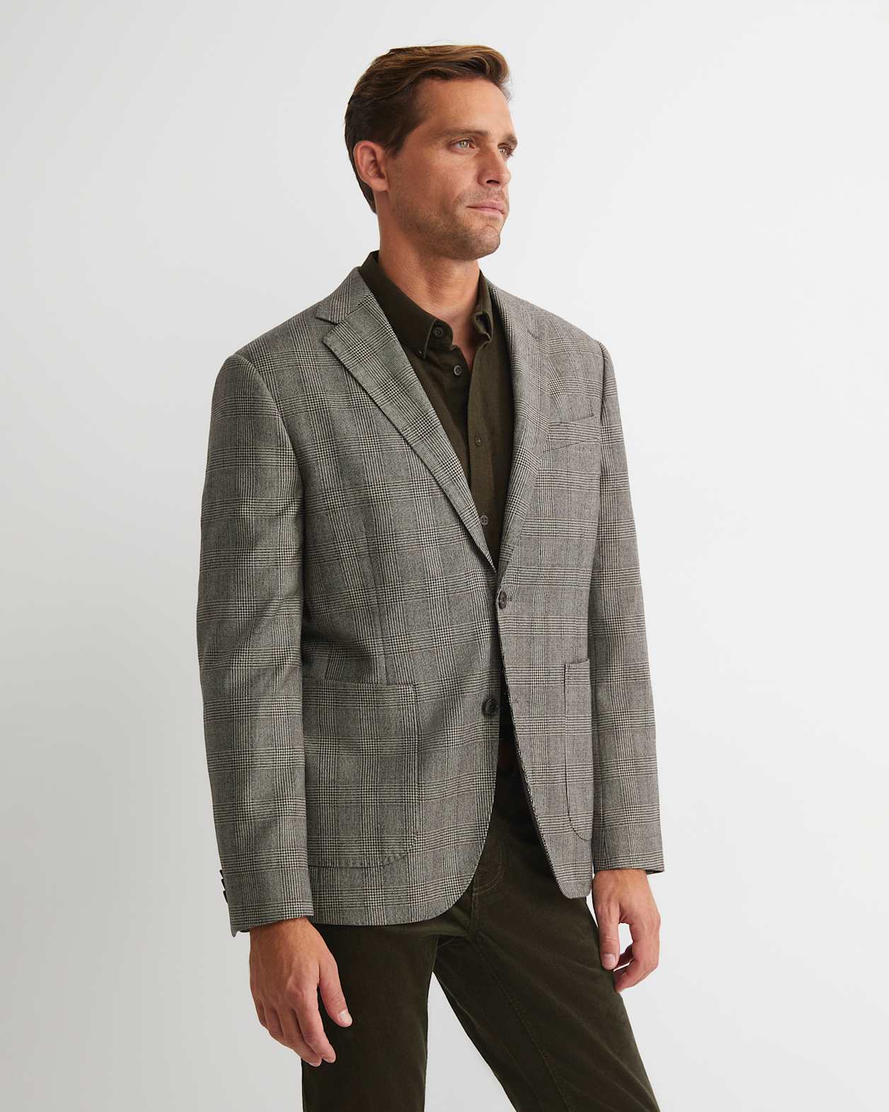 Tilbury Check Item Jacket in BROWN/NATURAL