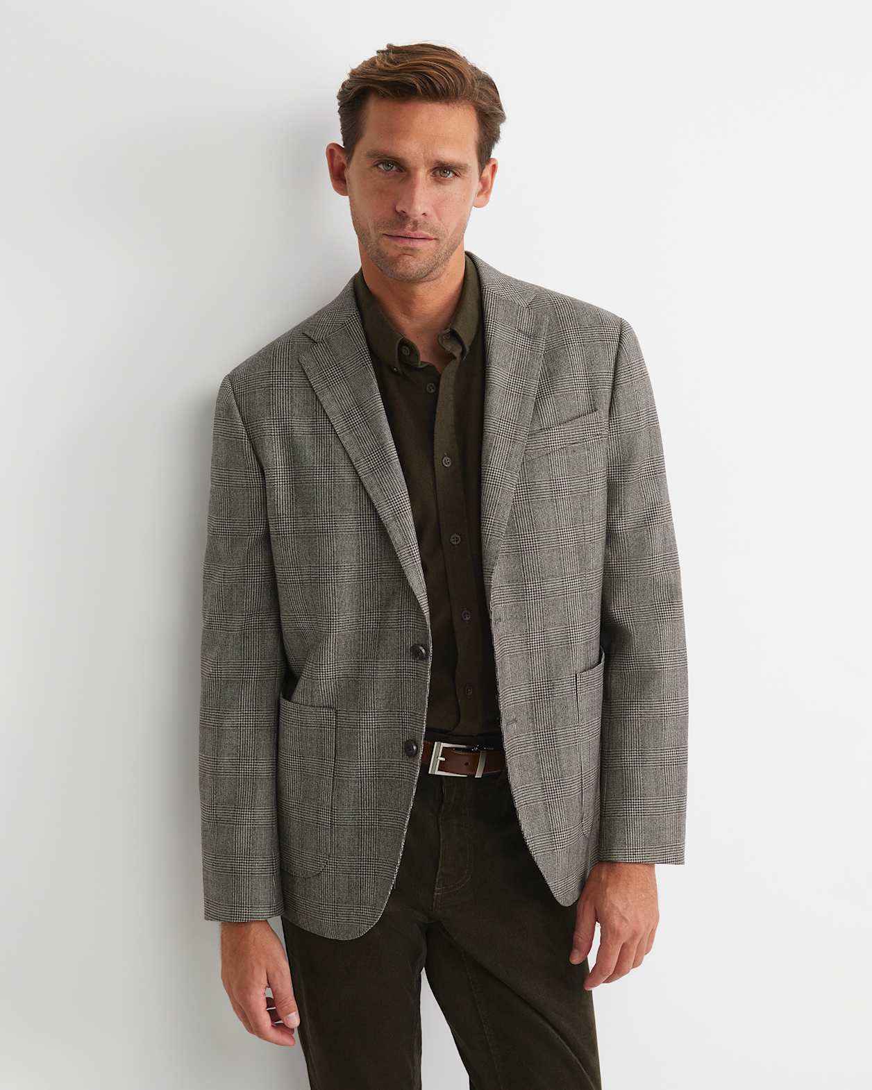Tilbury Check Item Jacket in BROWN/NATURAL