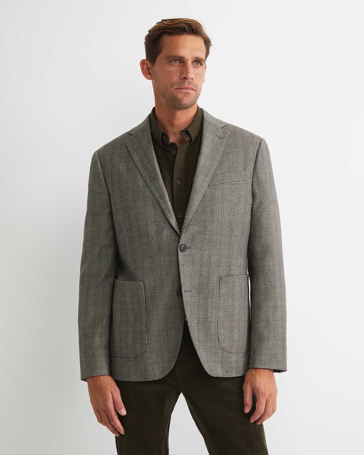 Tilbury Check Item Jacket in BROWN/NATURAL