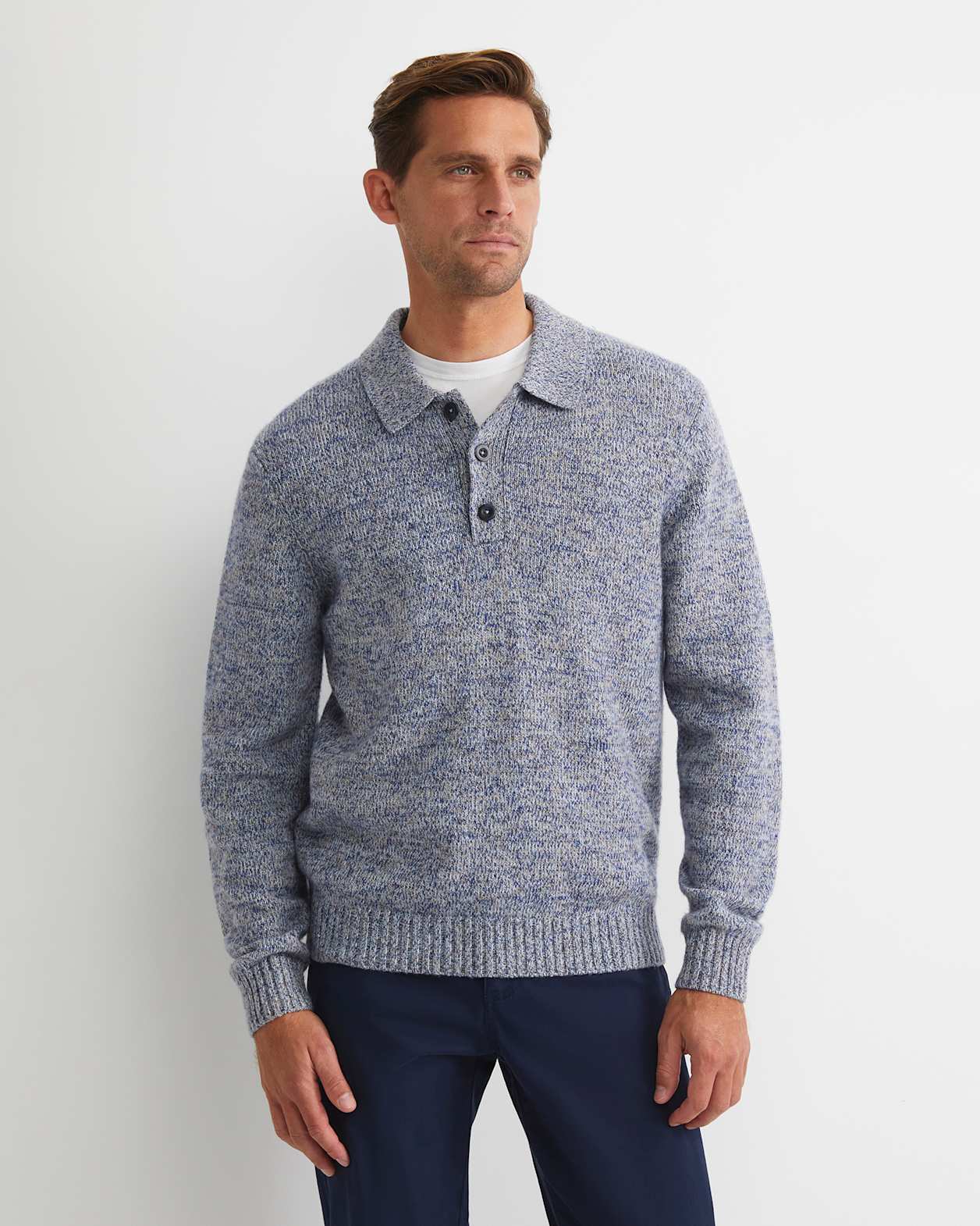 Todd Knit Polo in BLUE MULTI