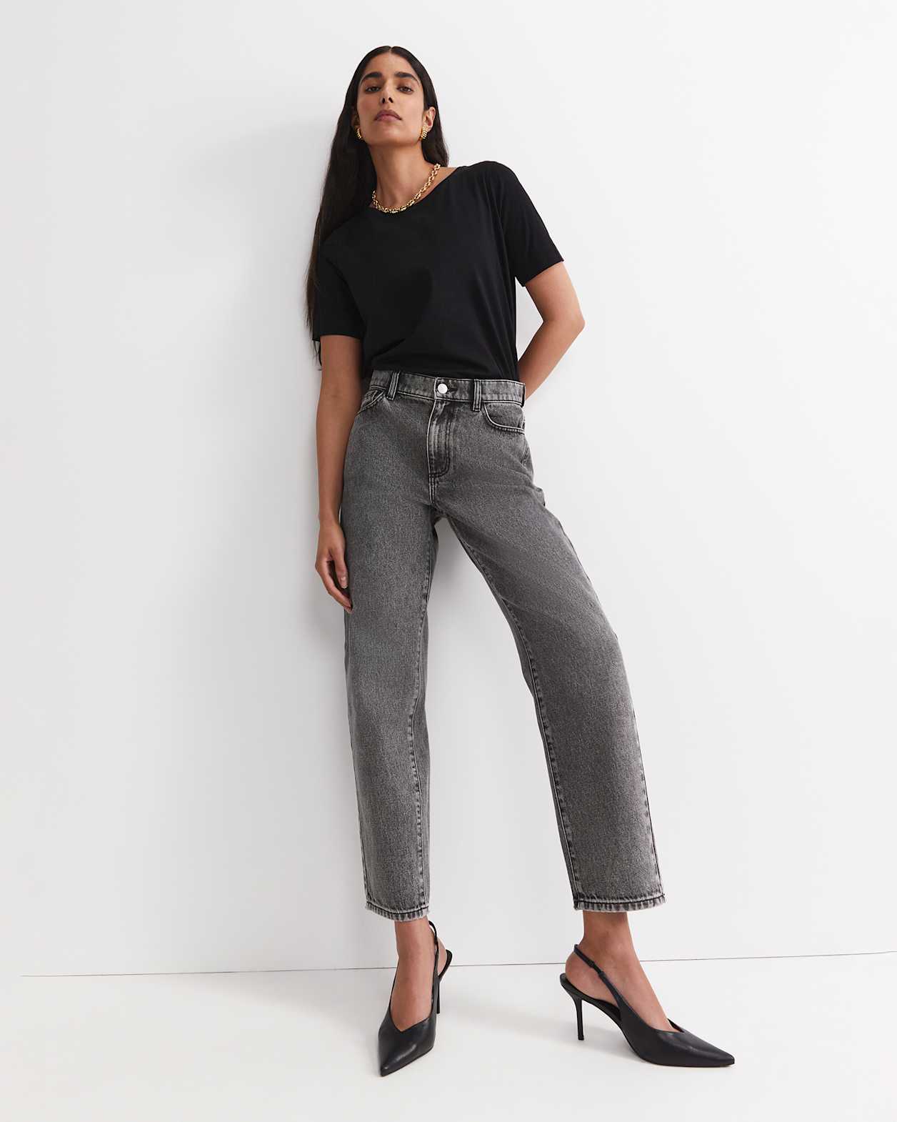 Pippa Barrel Jean in WASHED BLACK