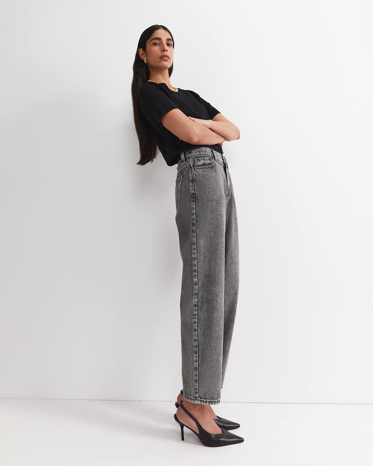Pippa Barrel Jean in WASHED BLACK