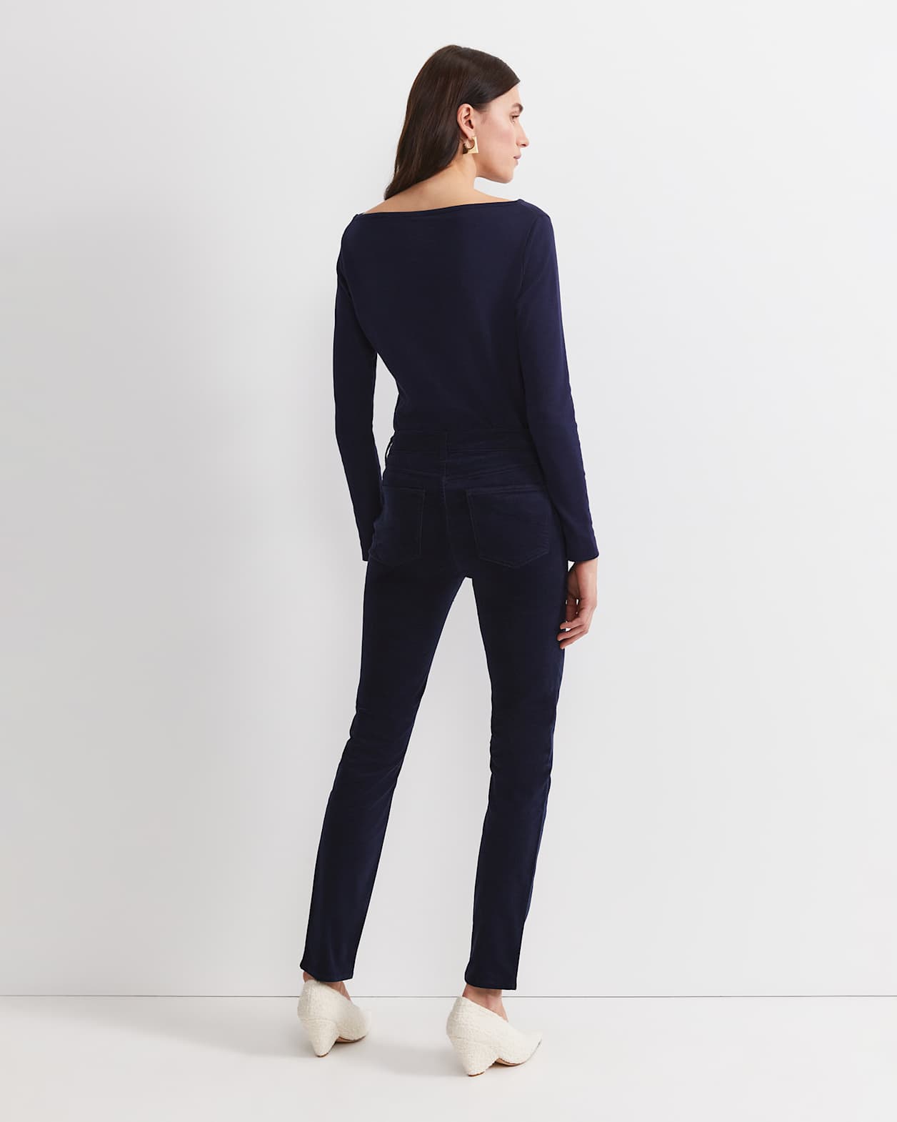 Cleo Velvet Pant in NAVY