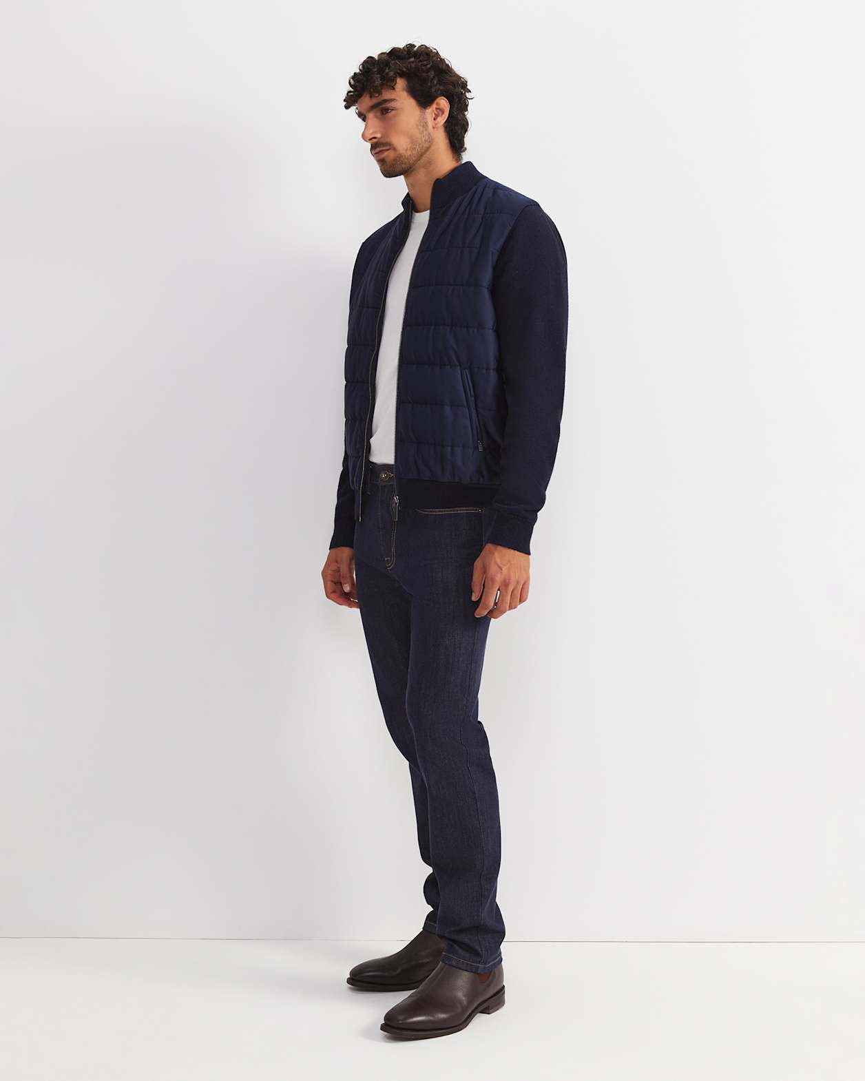 Arthur Hybrid Jacket in NAVY