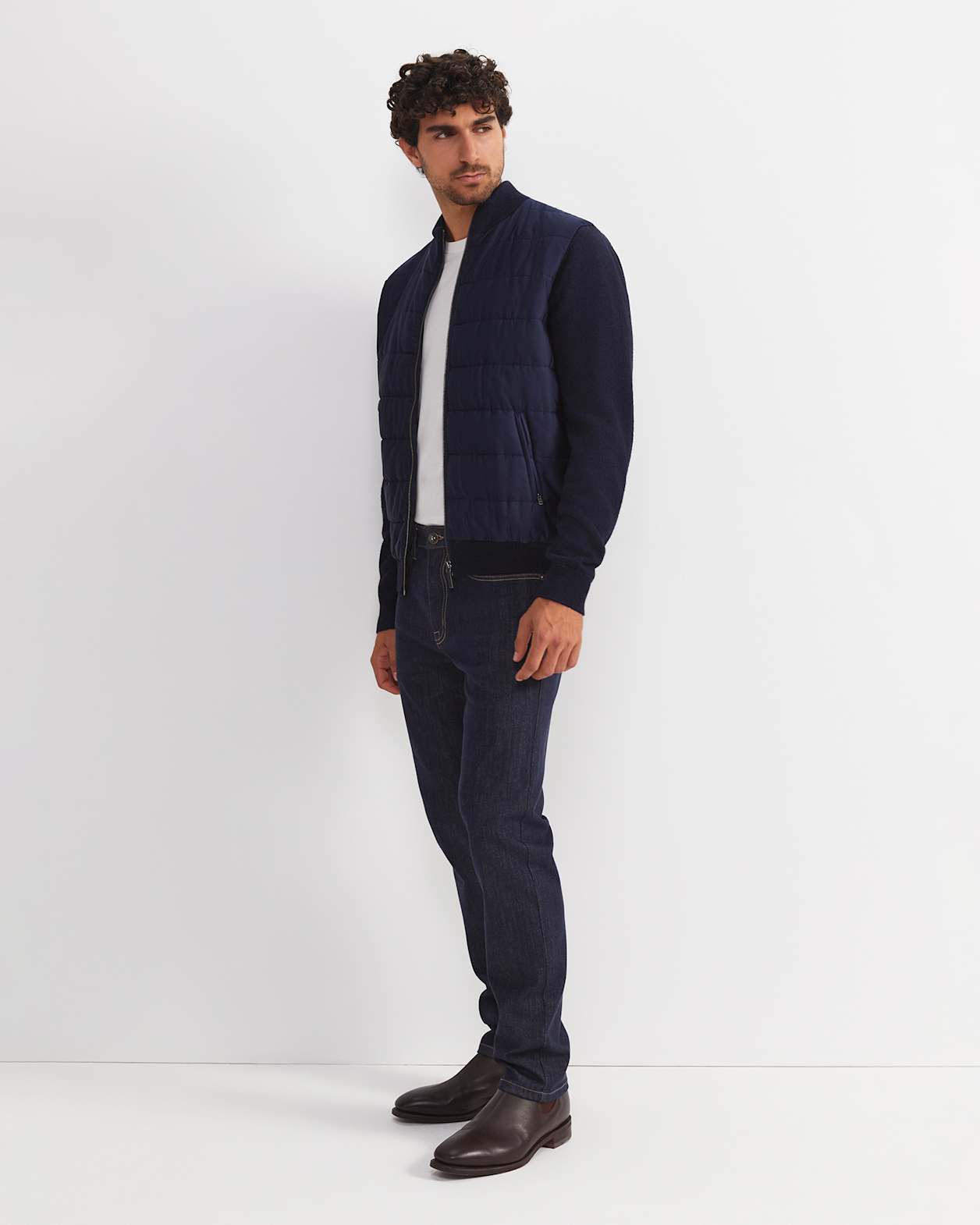 Arthur Hybrid Jacket in NAVY