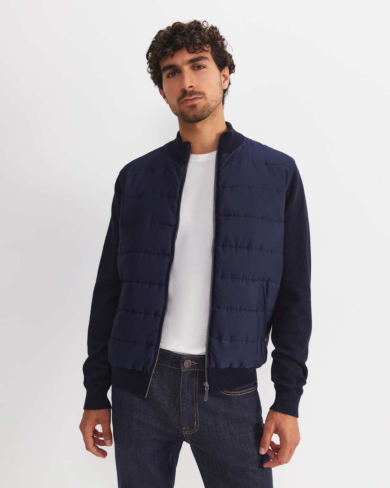 Arthur Hybrid Jacket in NAVY