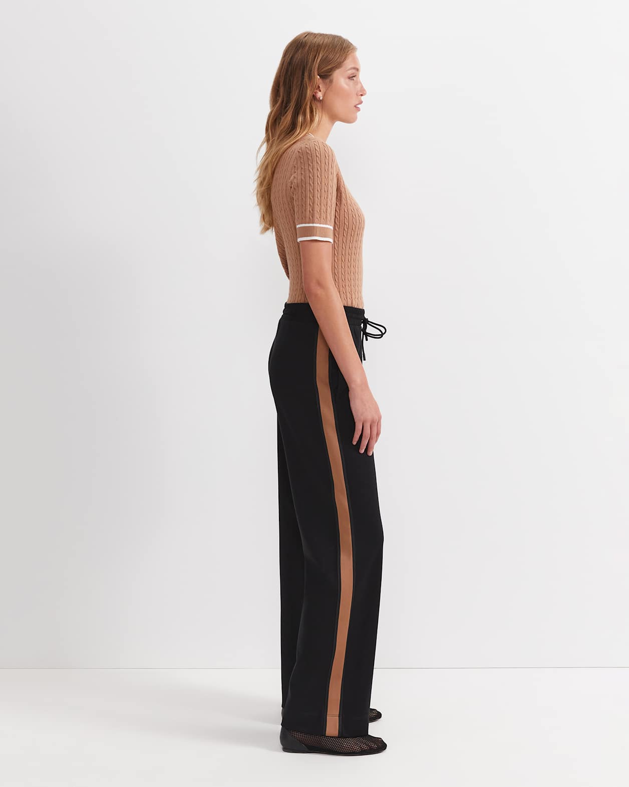 Misha Straight Leg Track Pant in BLACK