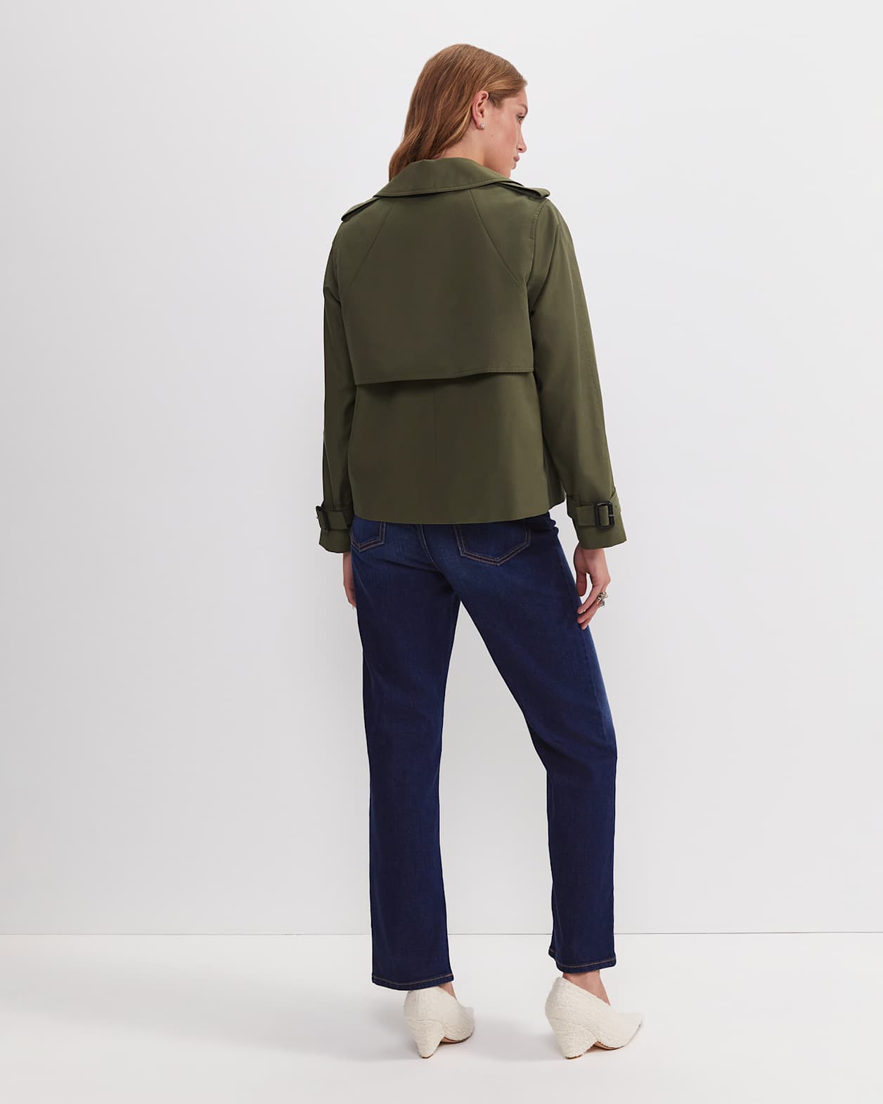 Audrey Crop Trench in KHAKI