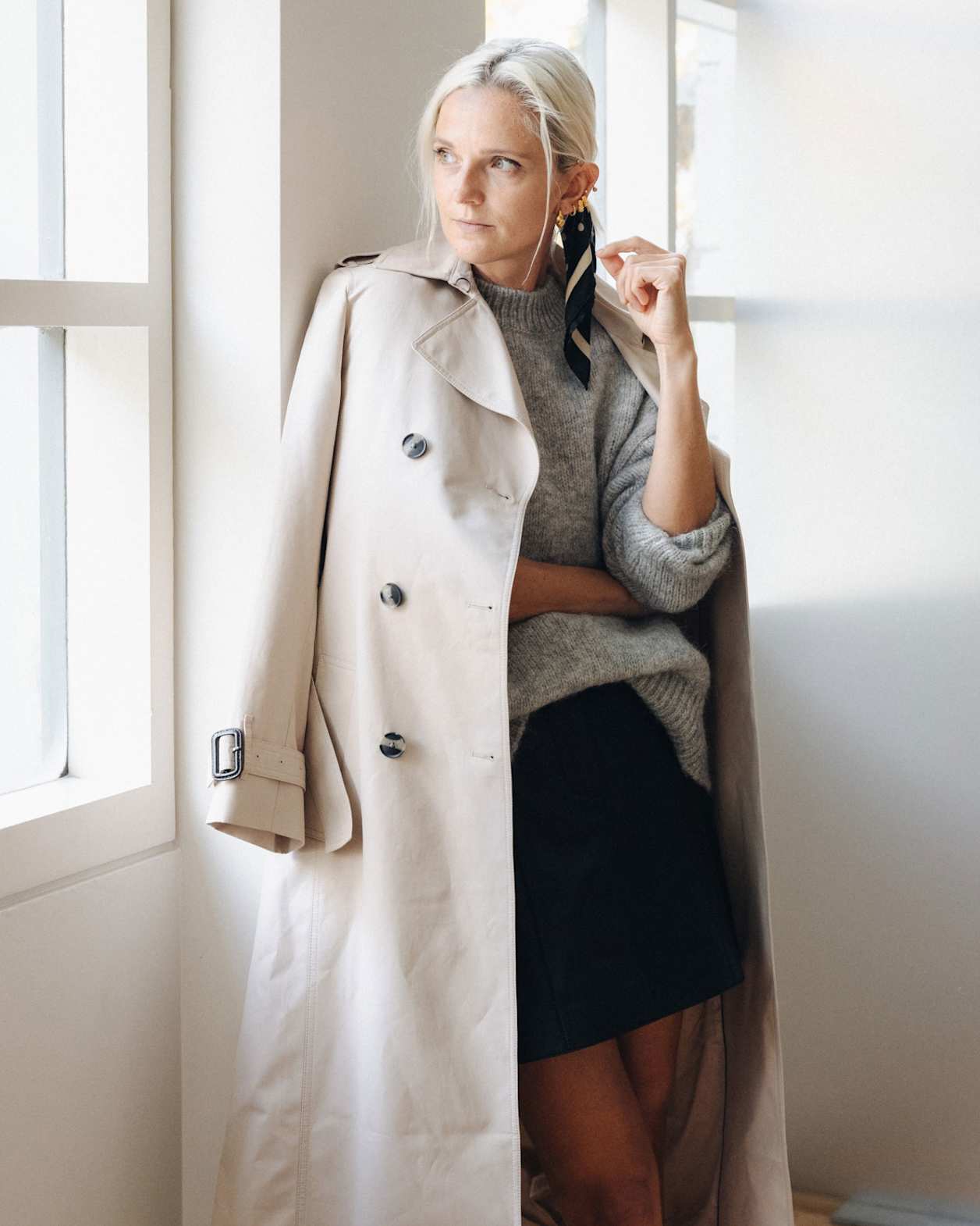 Audrey Icon Trench in STONE