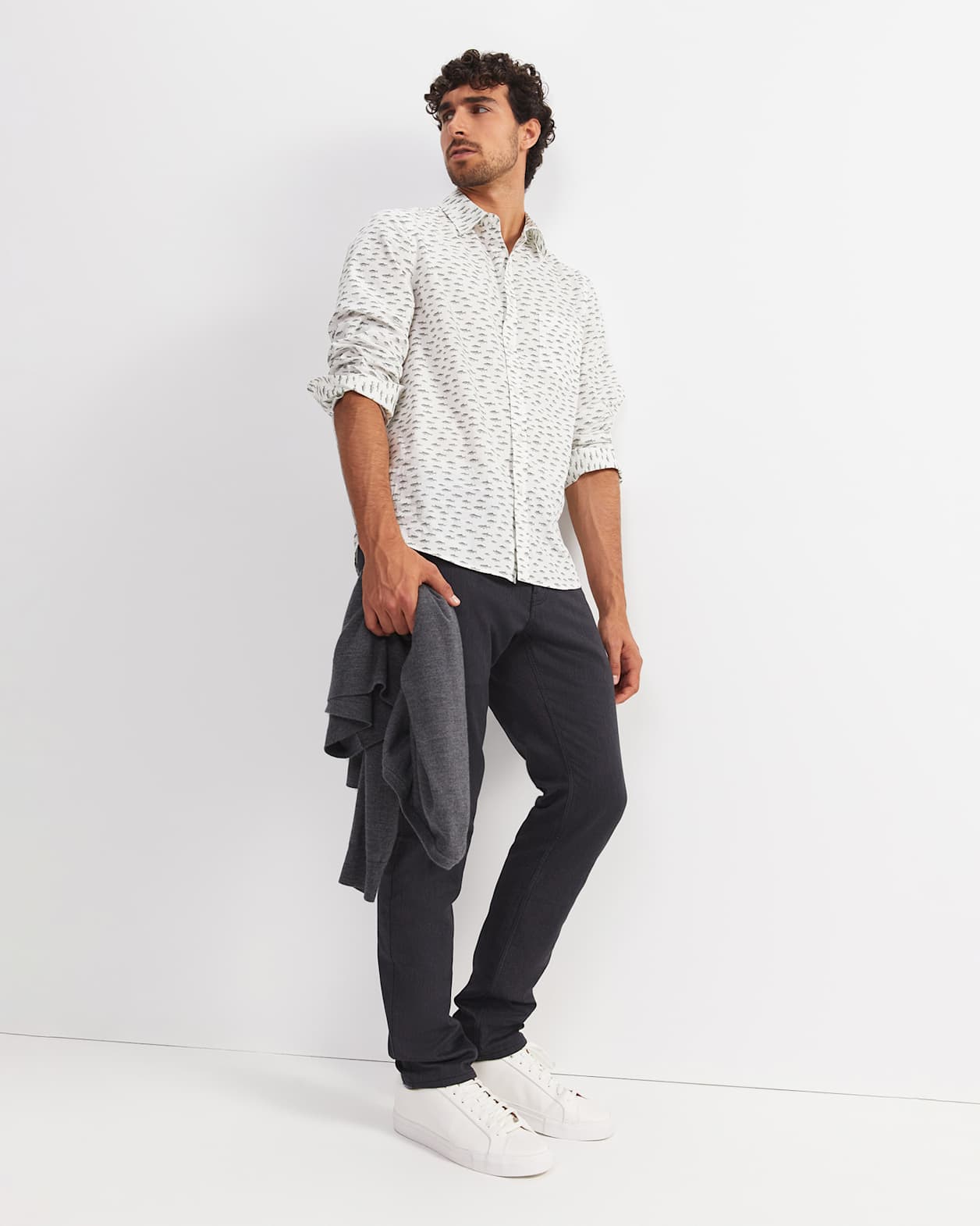 Gavin Long Sleeve Liberty Shirt in WHITE/MULTI