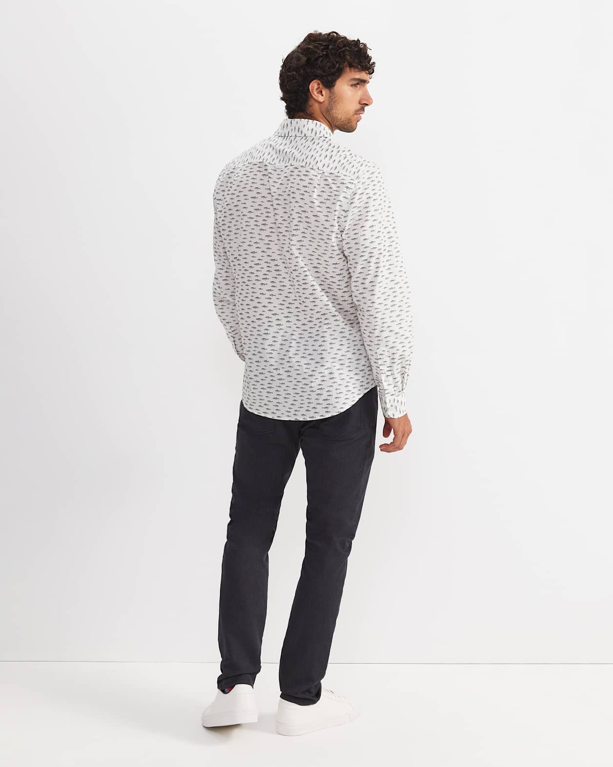 Gavin Long Sleeve Liberty Shirt in WHITE/MULTI