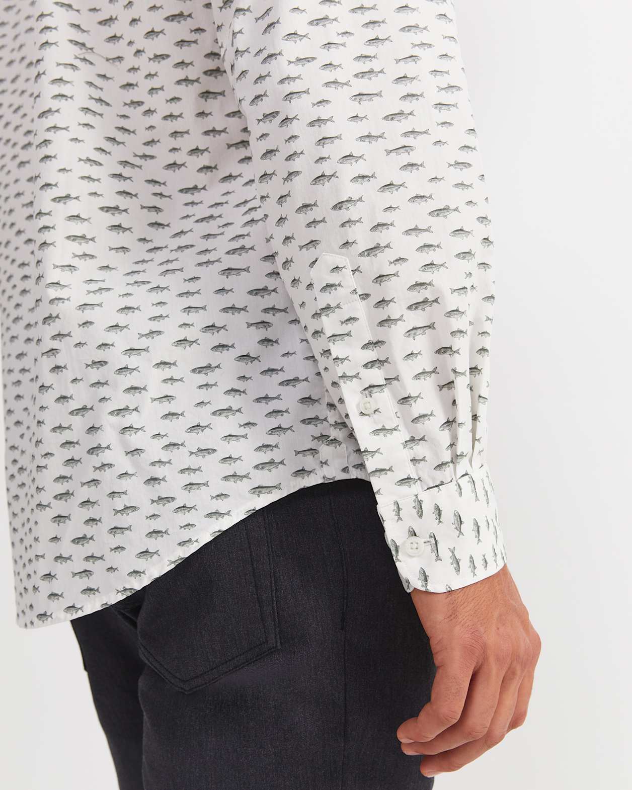 Gavin Long Sleeve Liberty Shirt in WHITE/MULTI