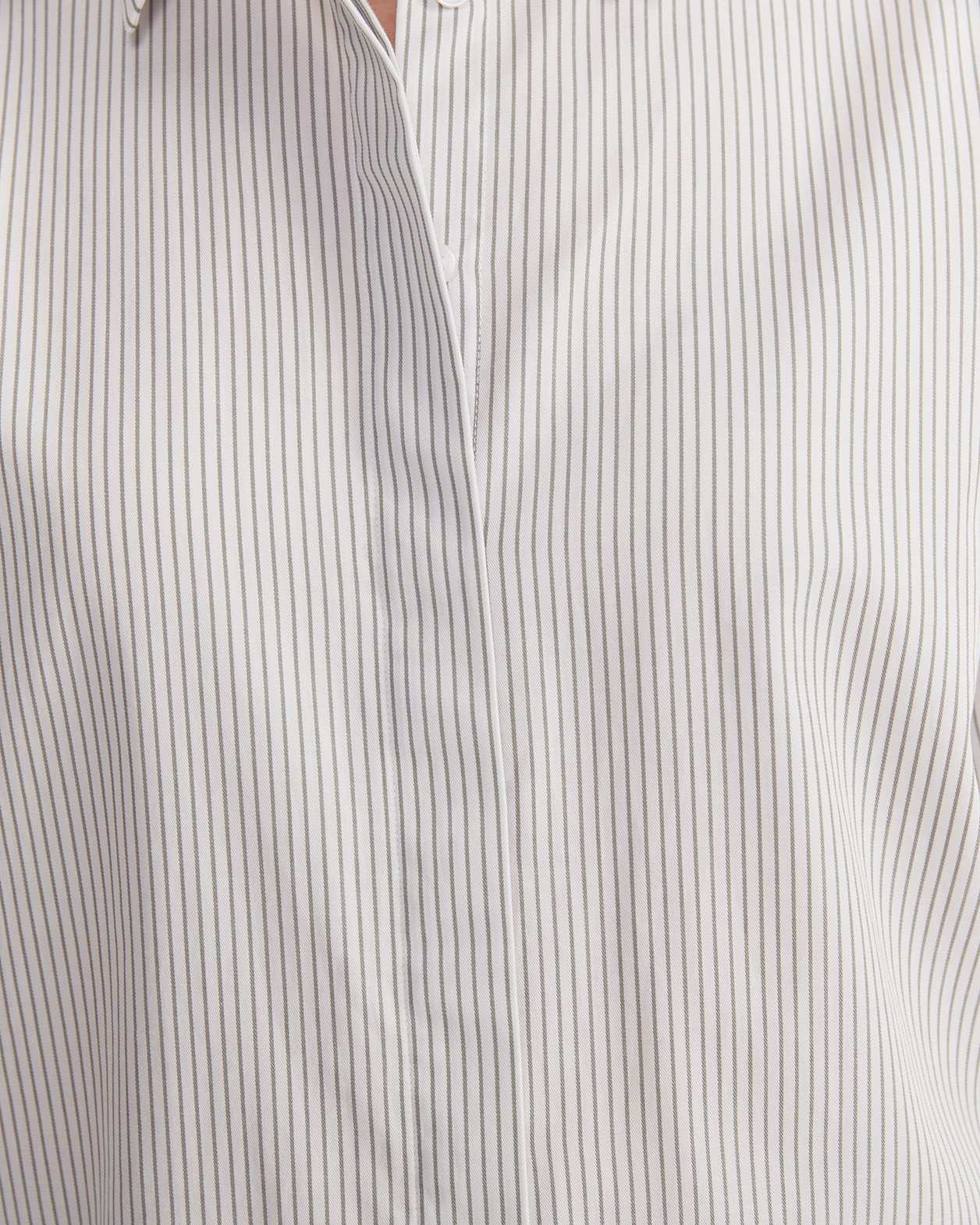 Priscilla Stripe Shirt in WHITE/KHAKI