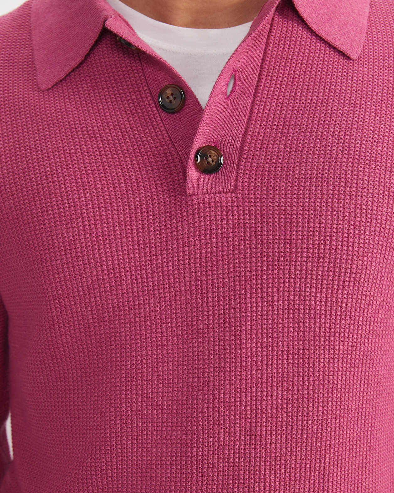 Chris Knit Polo in BERRY