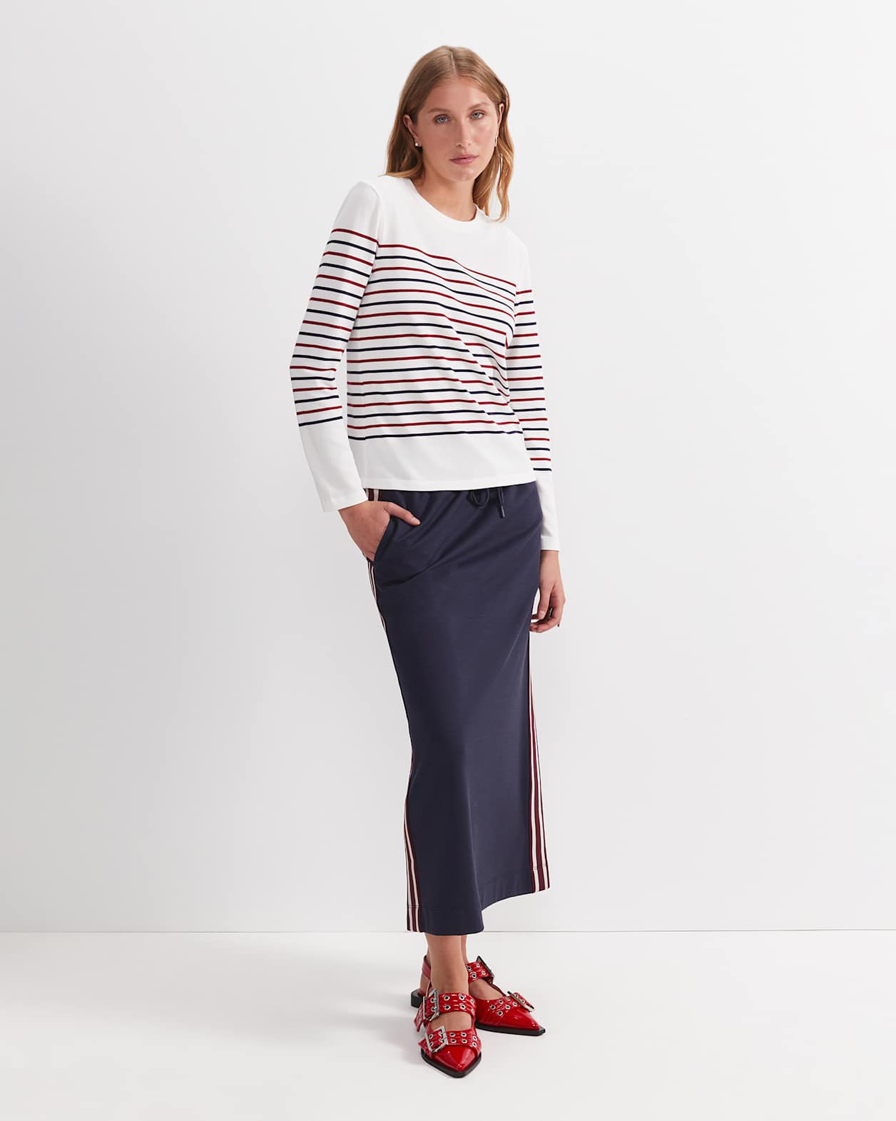 Britta Stripe Long Sleeve Tee in MULTI