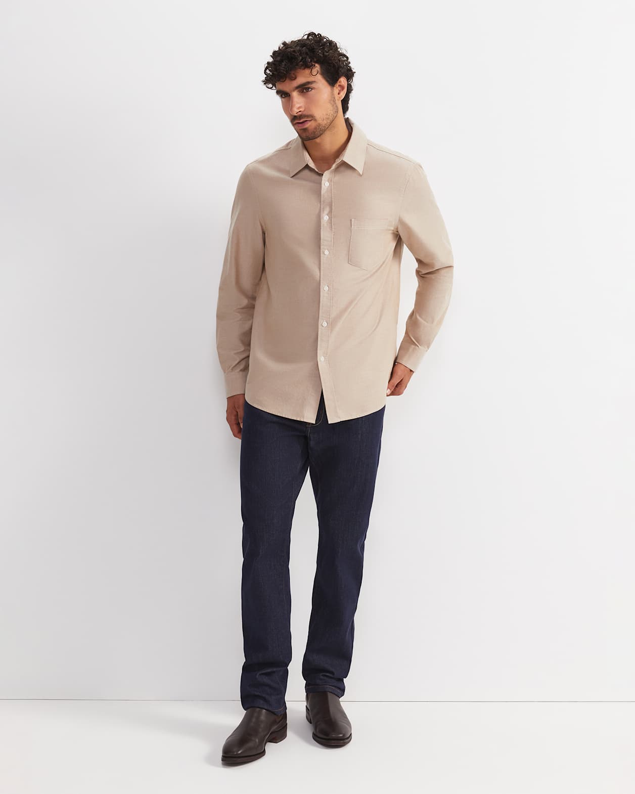Oxford Long Sleeve Shirt in MINK
