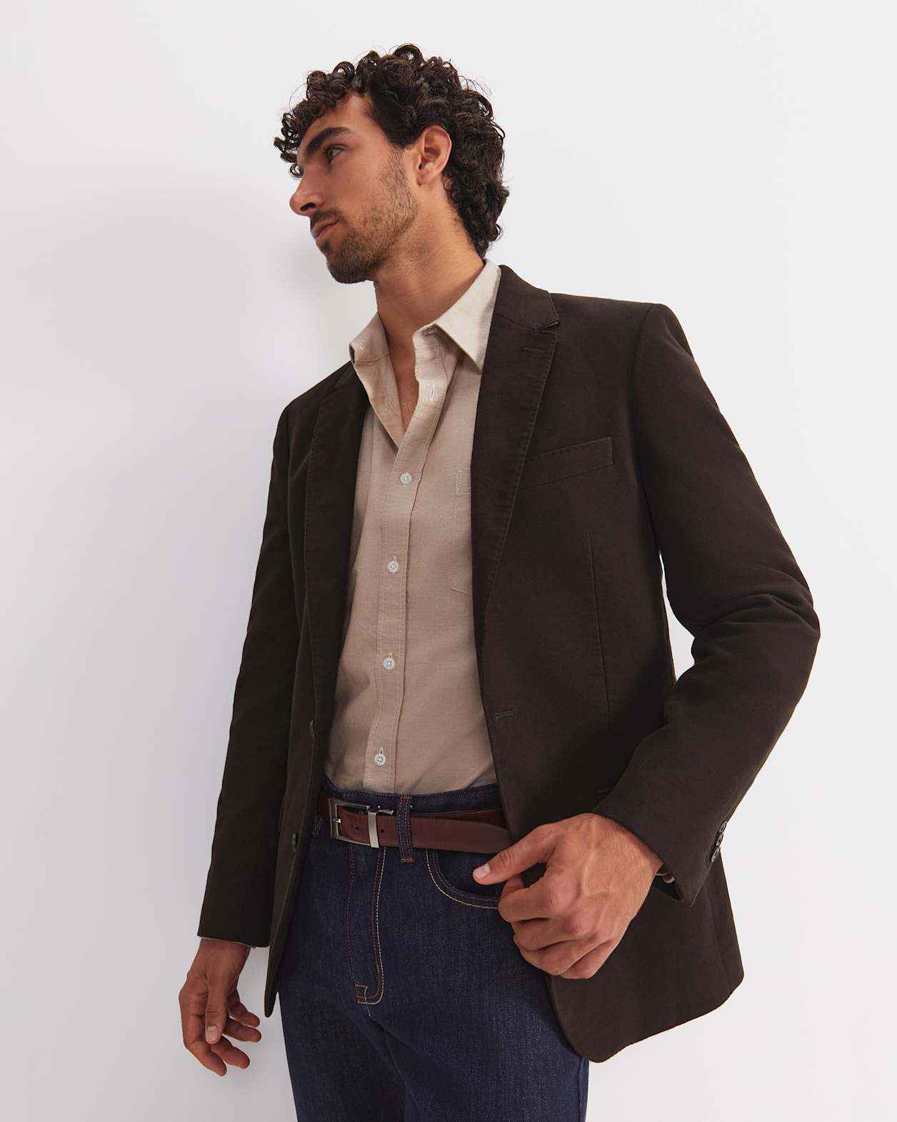 Oxford Long Sleeve Shirt in MINK