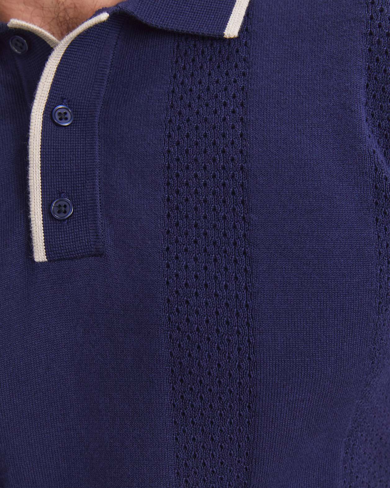 Luka Short Sleeve Knit Polo in NAVY