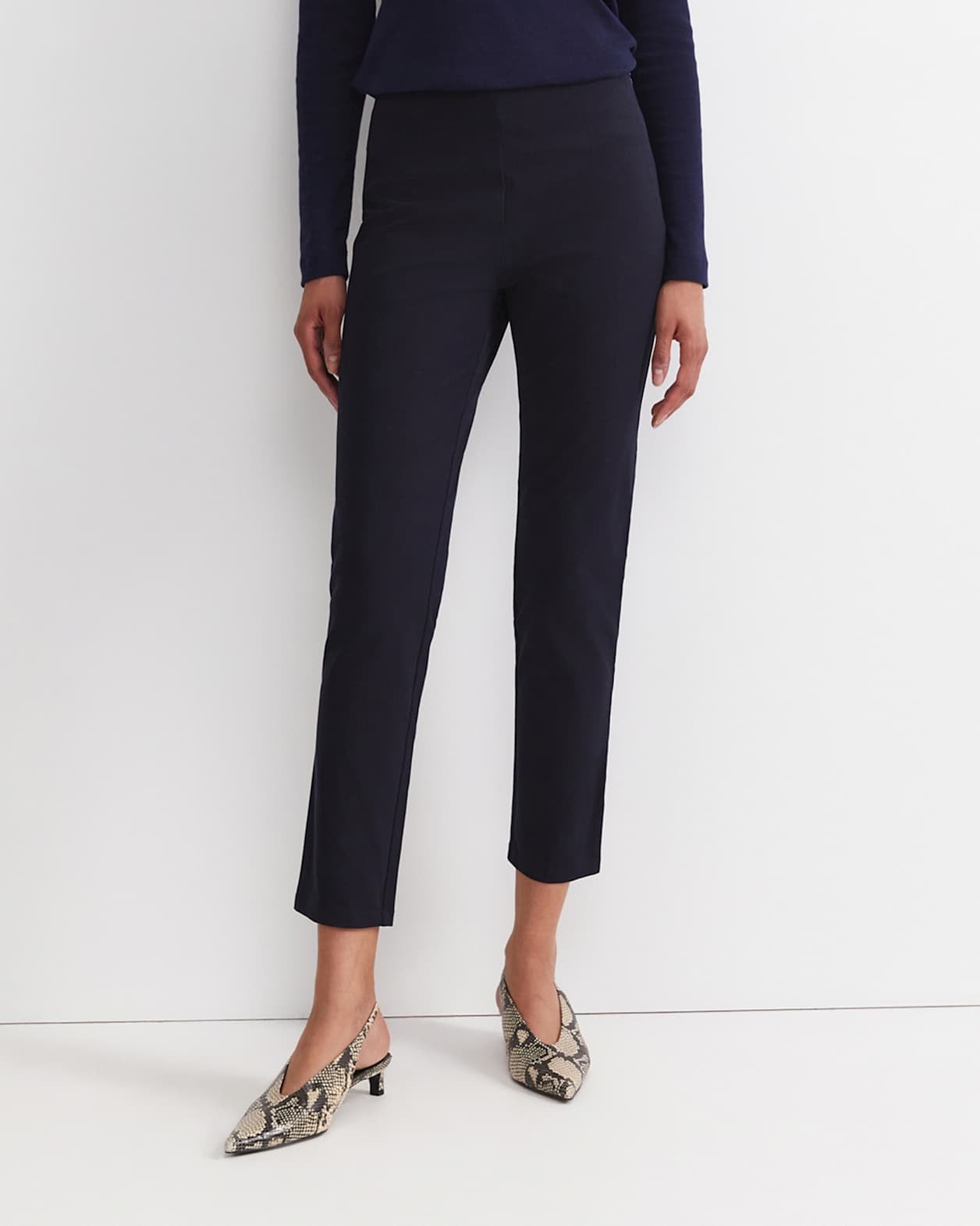 Felicity Flat Front Slim Pant in NAVY