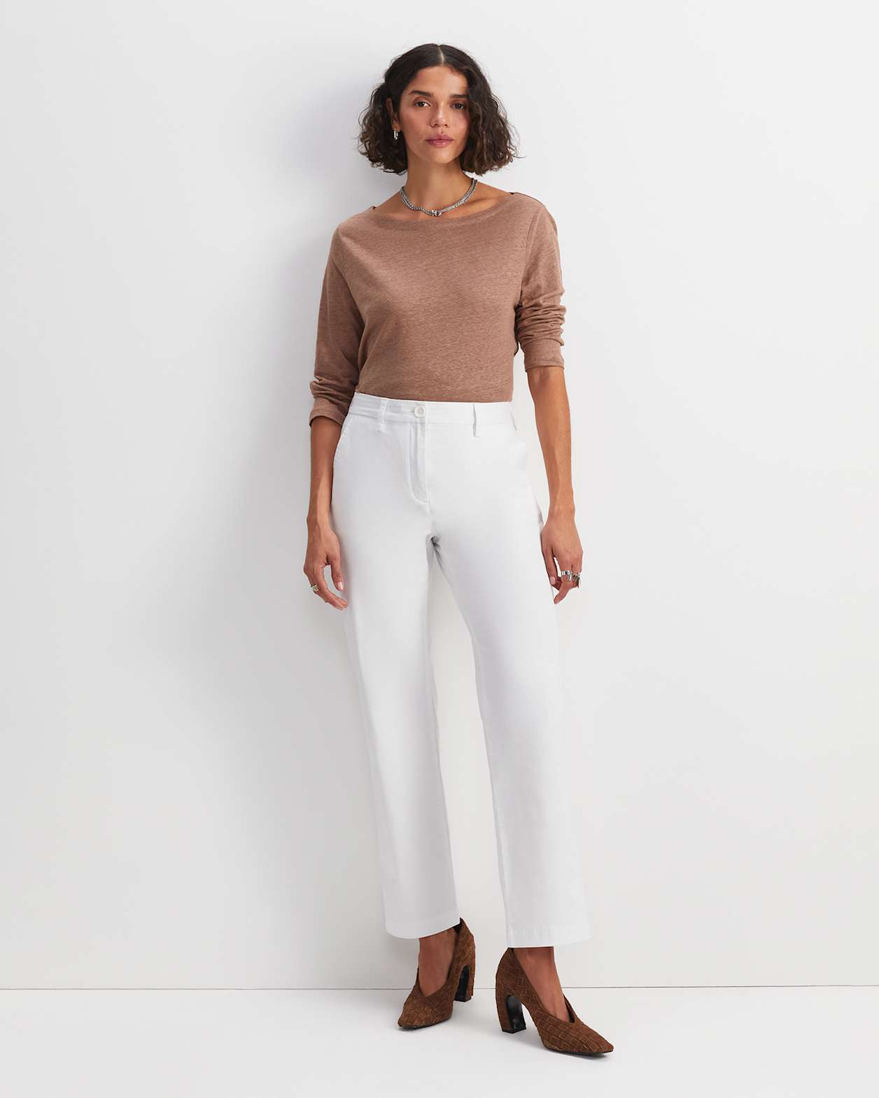 Laura Straight Chino Pant in WHITE