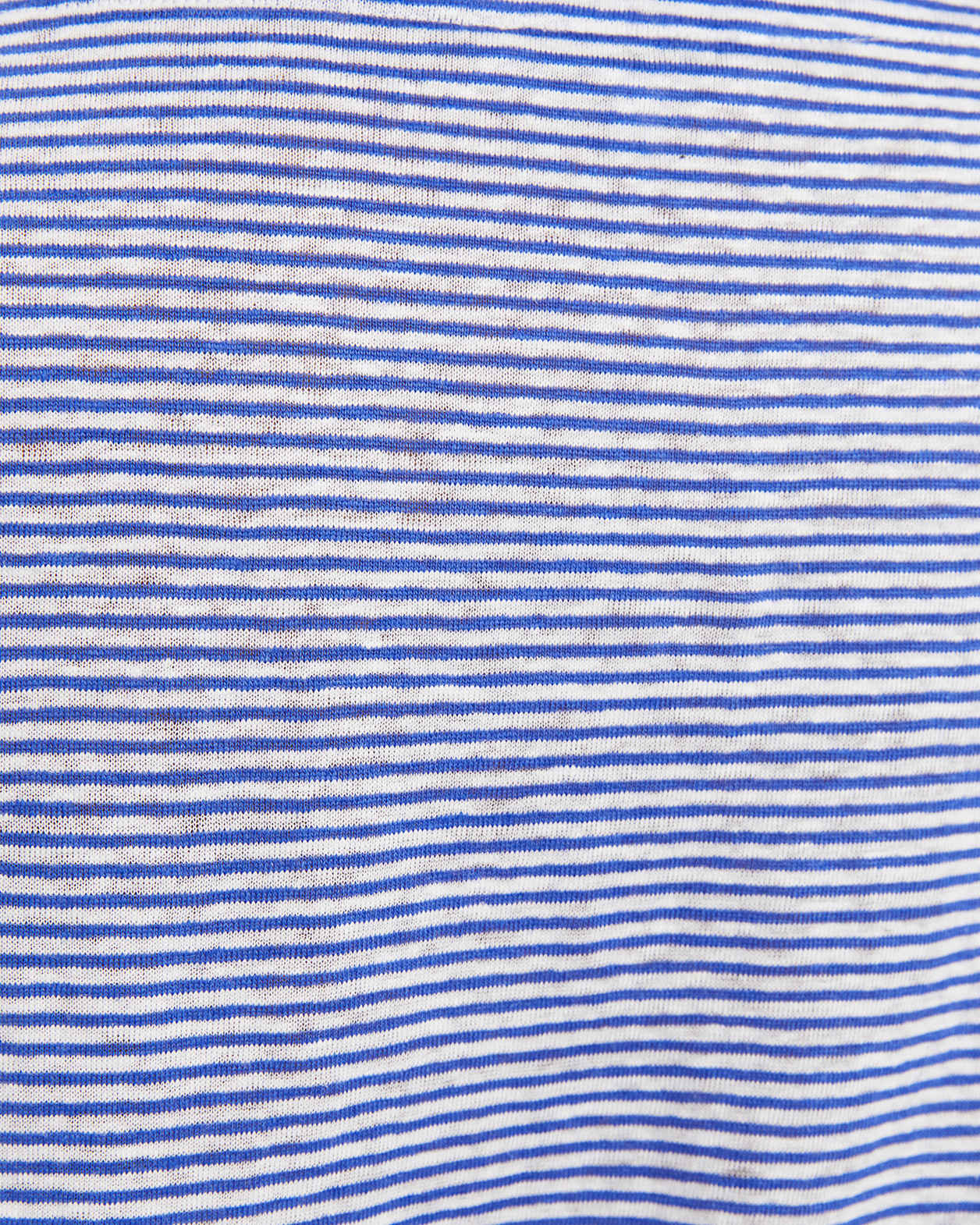 Cecile Linen Top in BLUE/WHITE