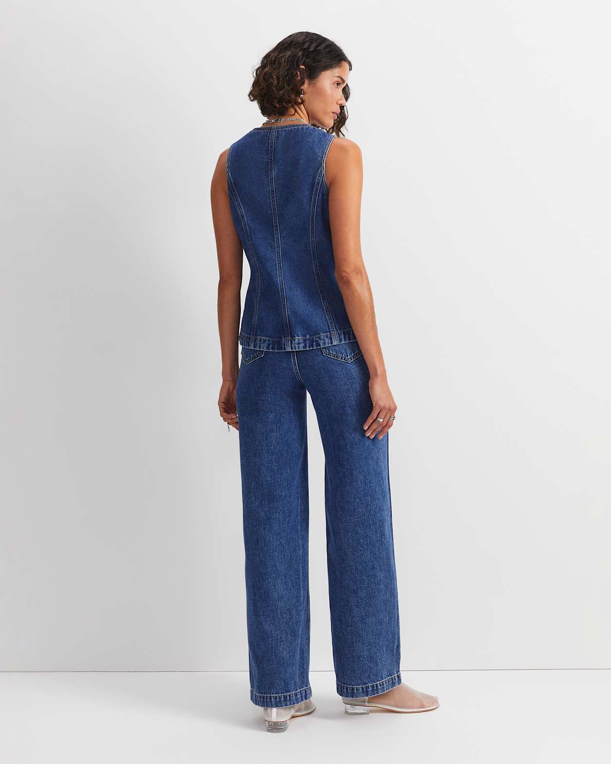 Allegra Patch Pocket Jean in MID WASH