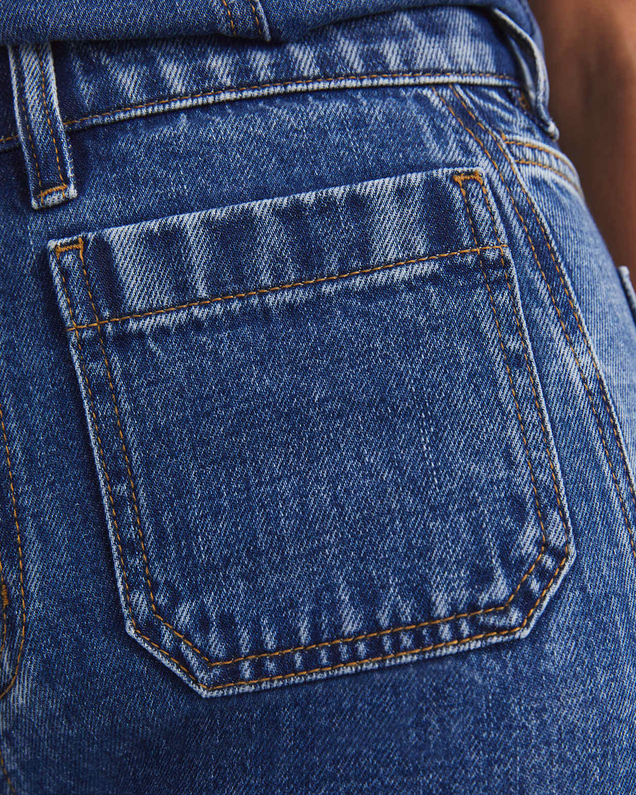 Allegra Patch Pocket Jean in MID WASH