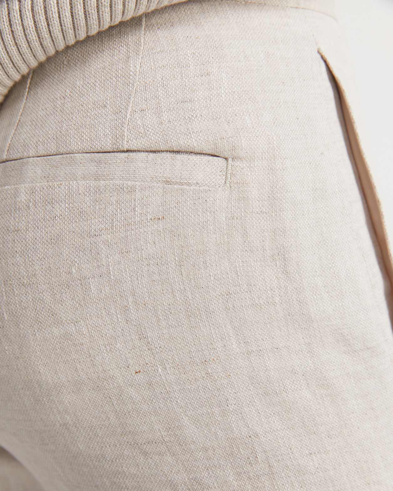 Freya Straight Linen Pant in STRING