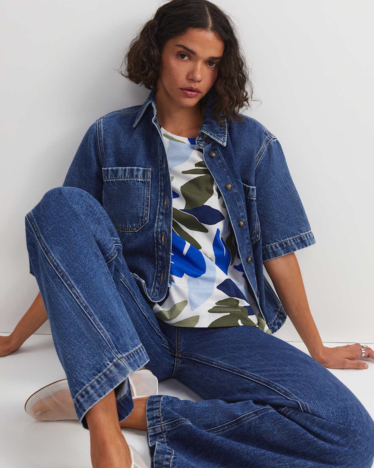 Ivy Mercerised Cotton Tee in MULTI