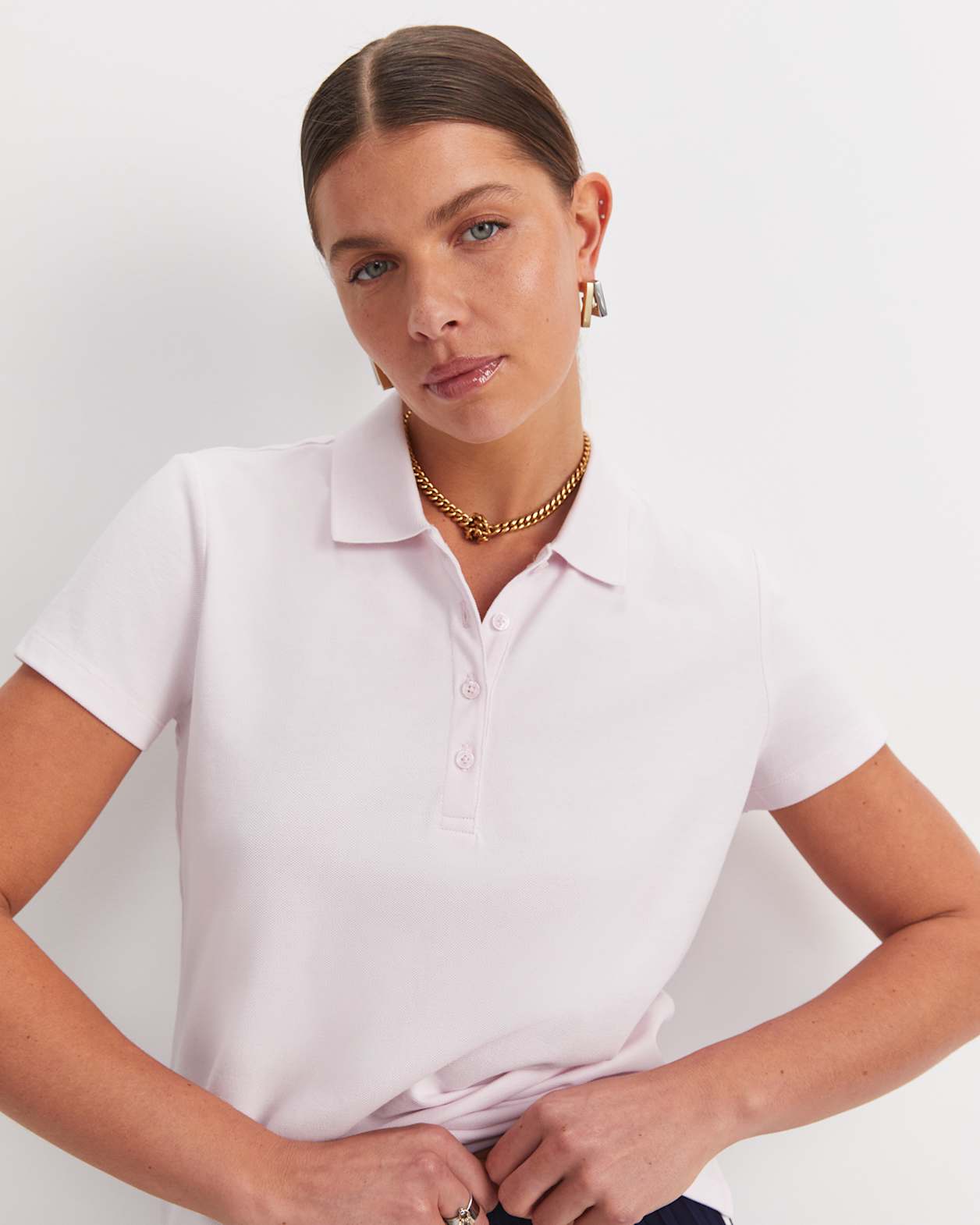 Jolene Pique Polo in SOFT PINK