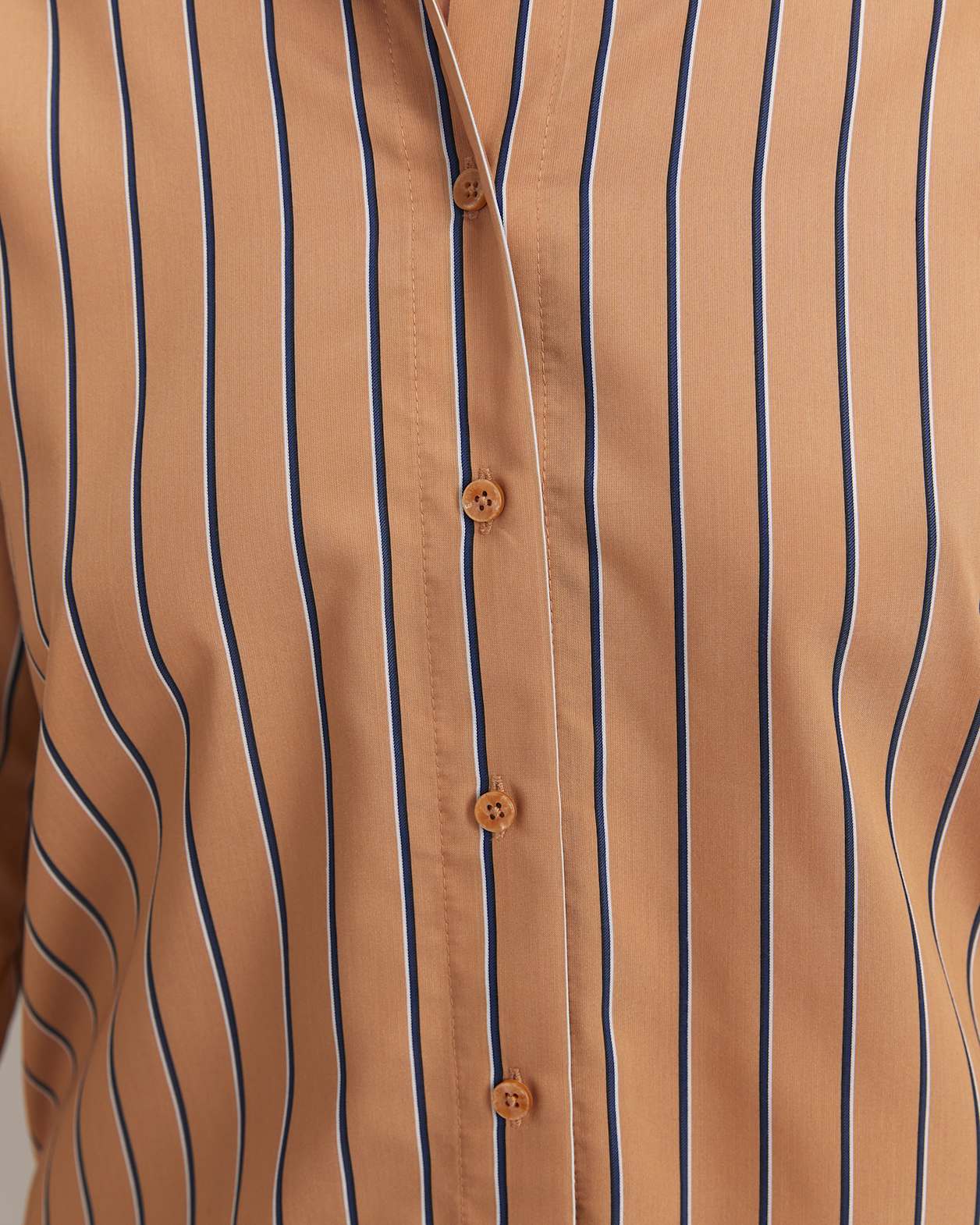 Gina Stripe Shirt in TAN/WHITE