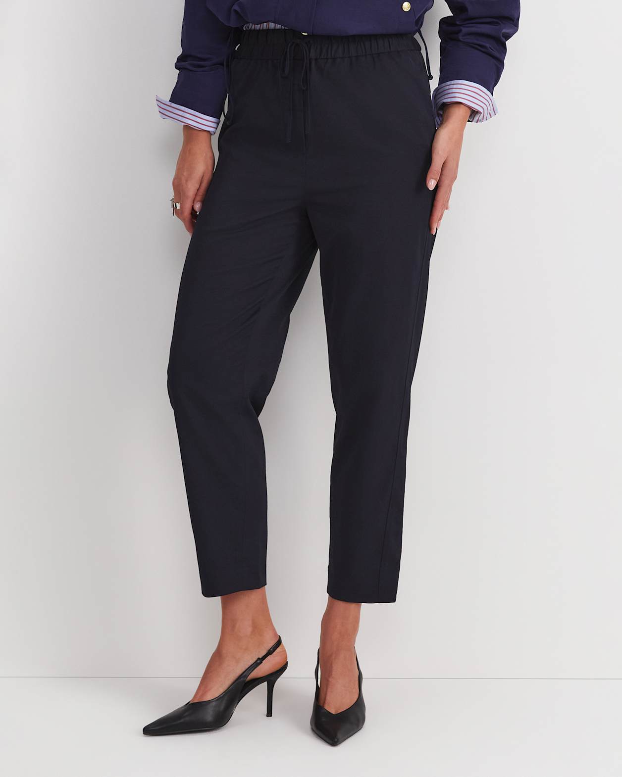 Rosie Elasticated Pant in NAVY