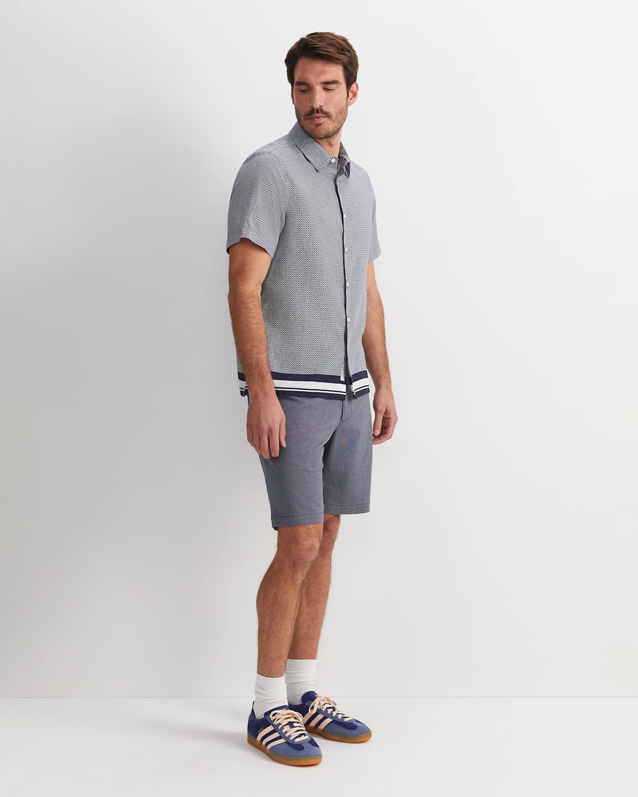 Brett Short Sleeve Print Shirt in NAVY MULTI