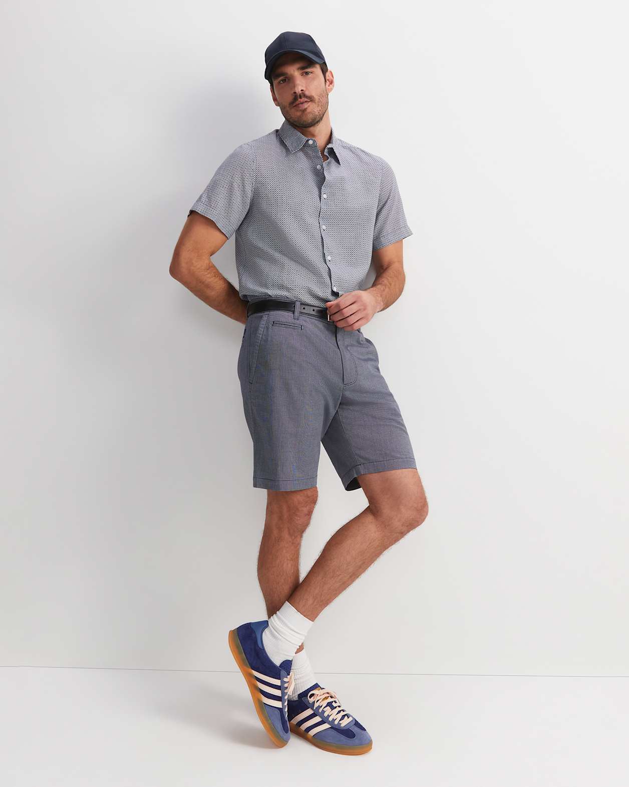 Brett Short Sleeve Print Shirt in NAVY MULTI