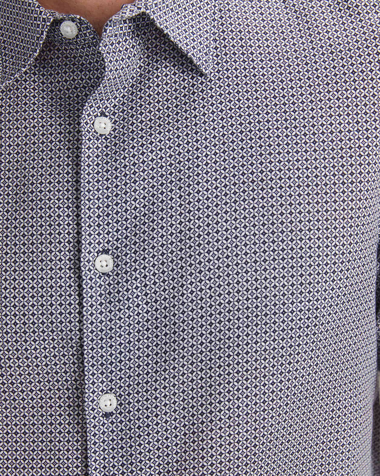 Brett Short Sleeve Print Shirt in NAVY MULTI