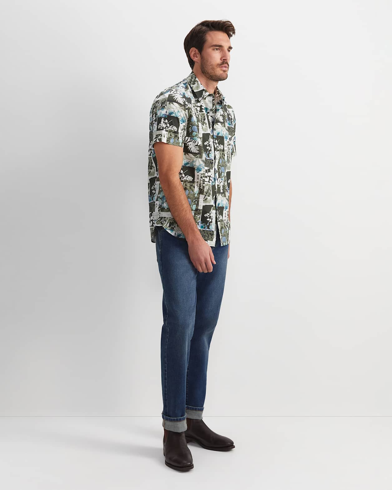 Tom Libery Short Sleeve Shirt in GREEN MULTI