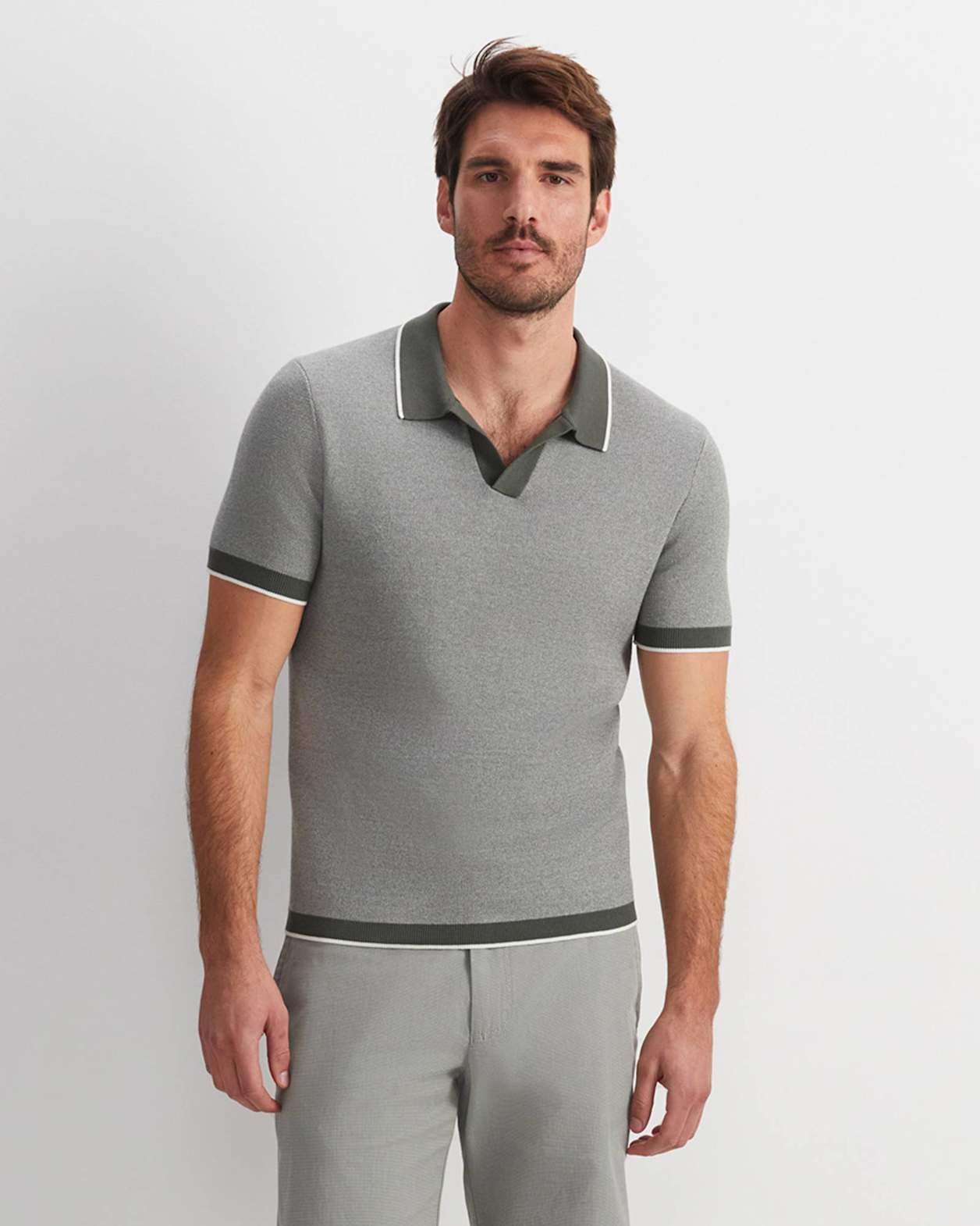 James Knit Polo in KHAKI