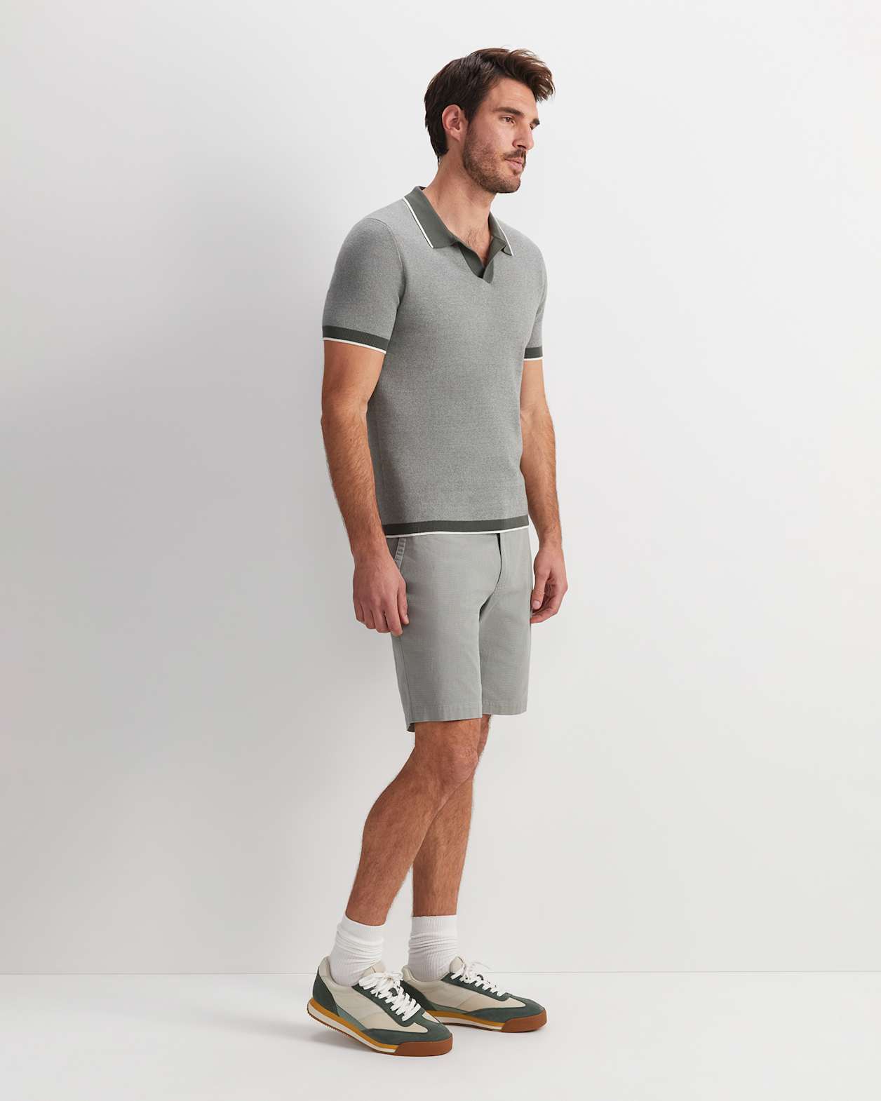 James Knit Polo in KHAKI