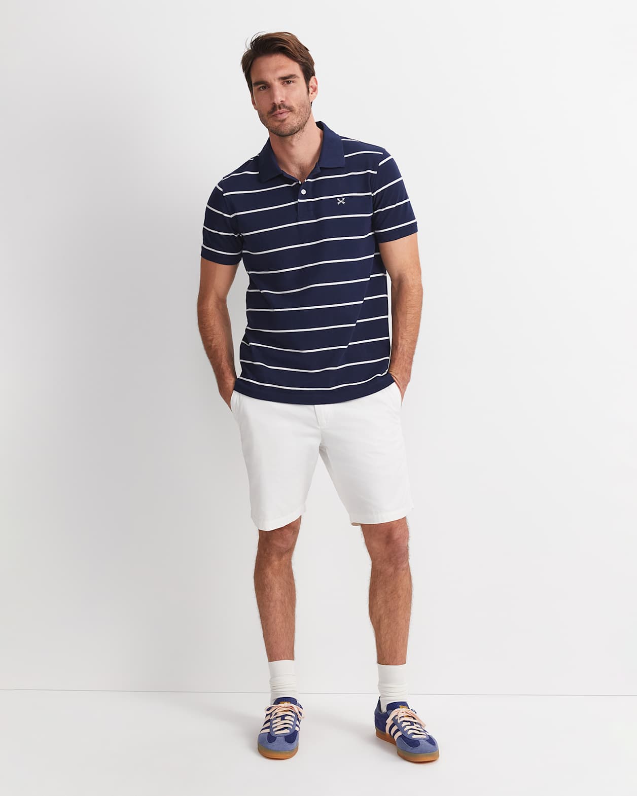 David Stripe Polo in NAVY