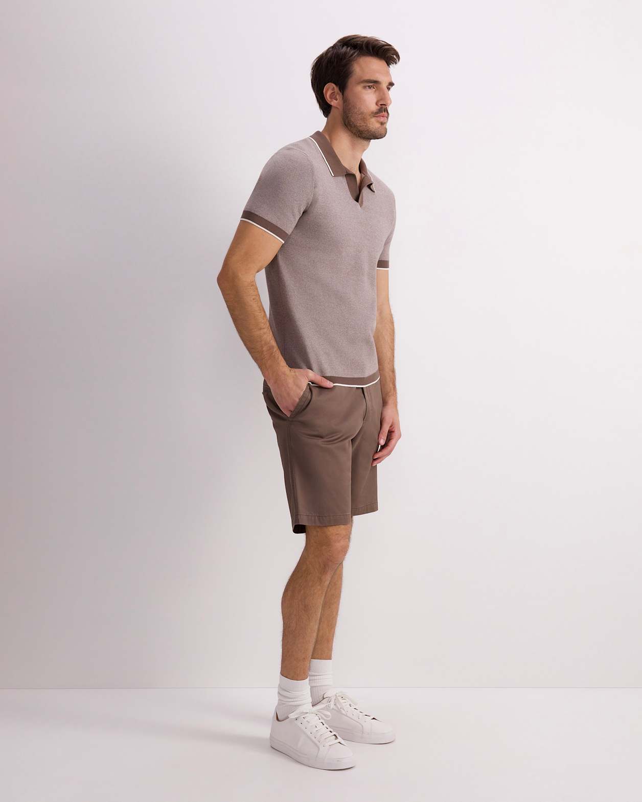 James Knit Polo in MINK