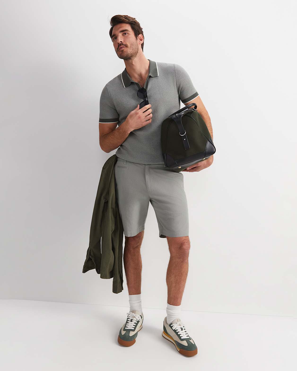 James Knit Polo in KHAKI