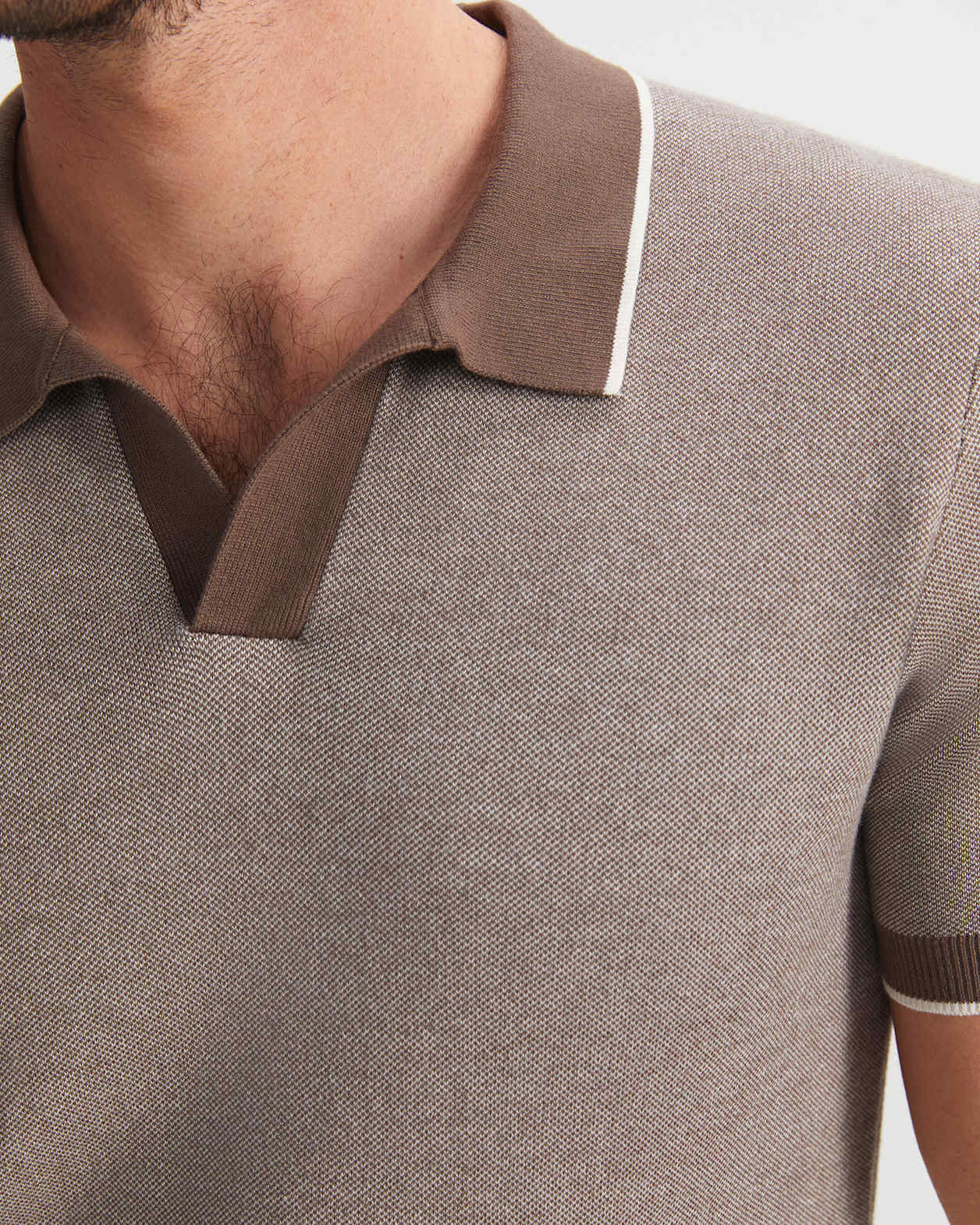 James Knit Polo in MINK