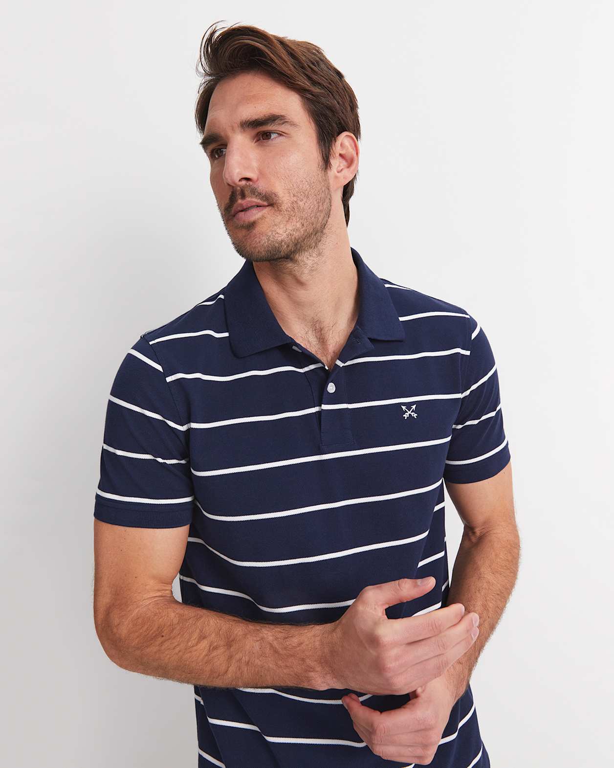 David Stripe Polo in NAVY