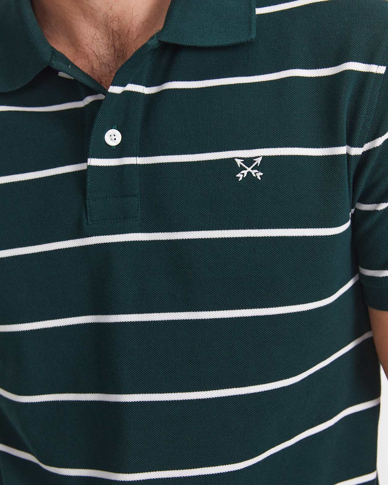 David Stripe Polo in PINE