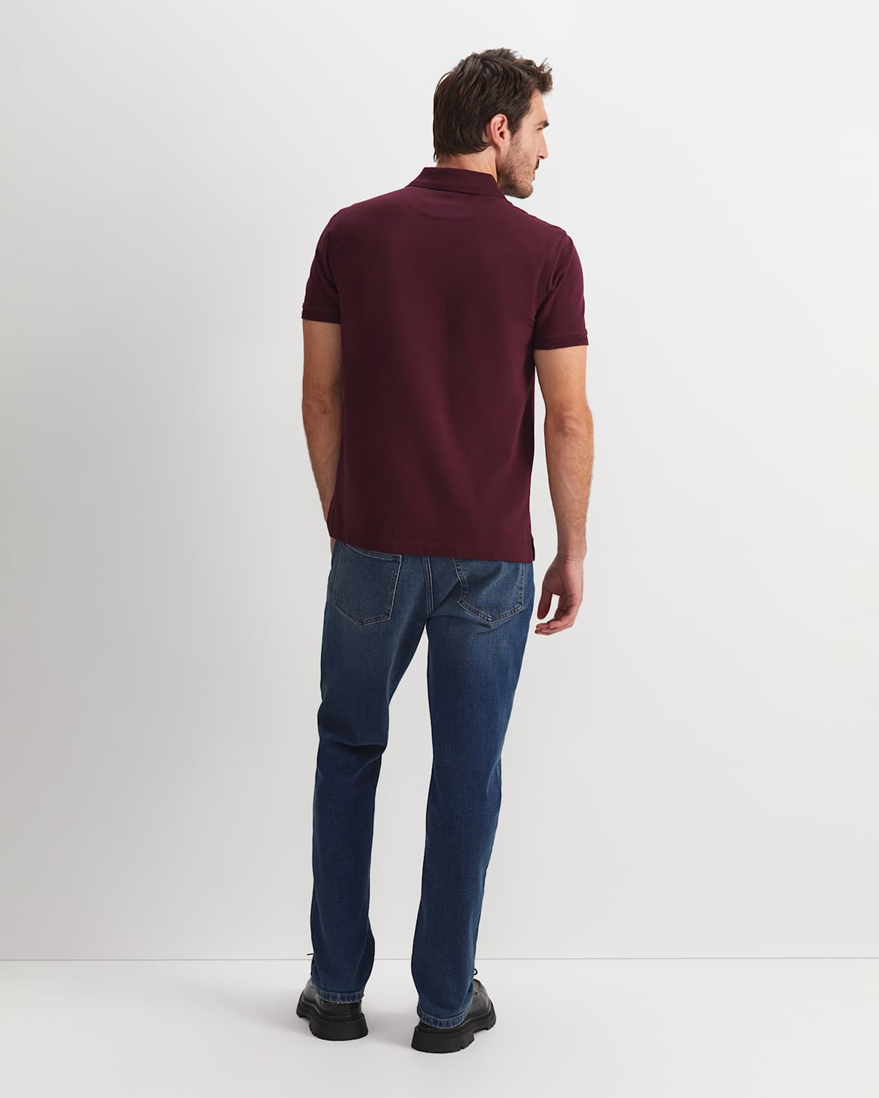 SC Pique Polo in BURGUNDY