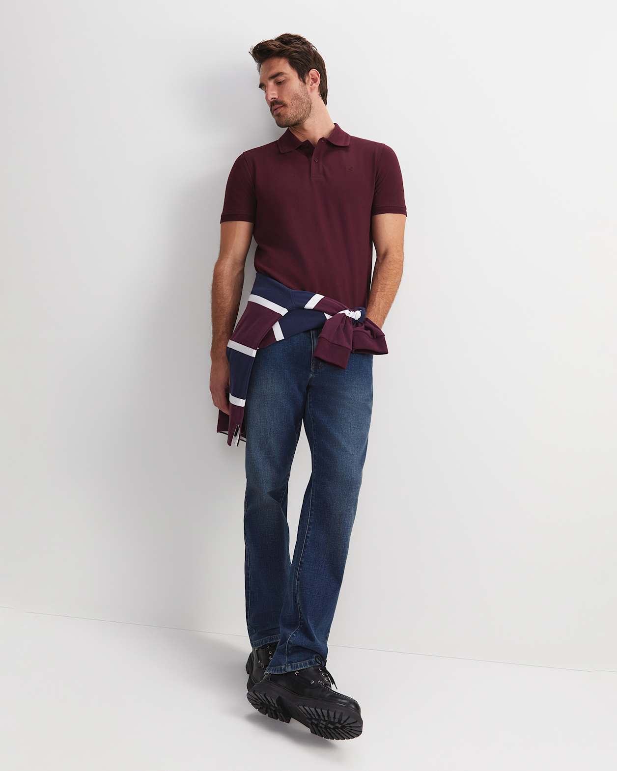 SC Pique Polo in BURGUNDY