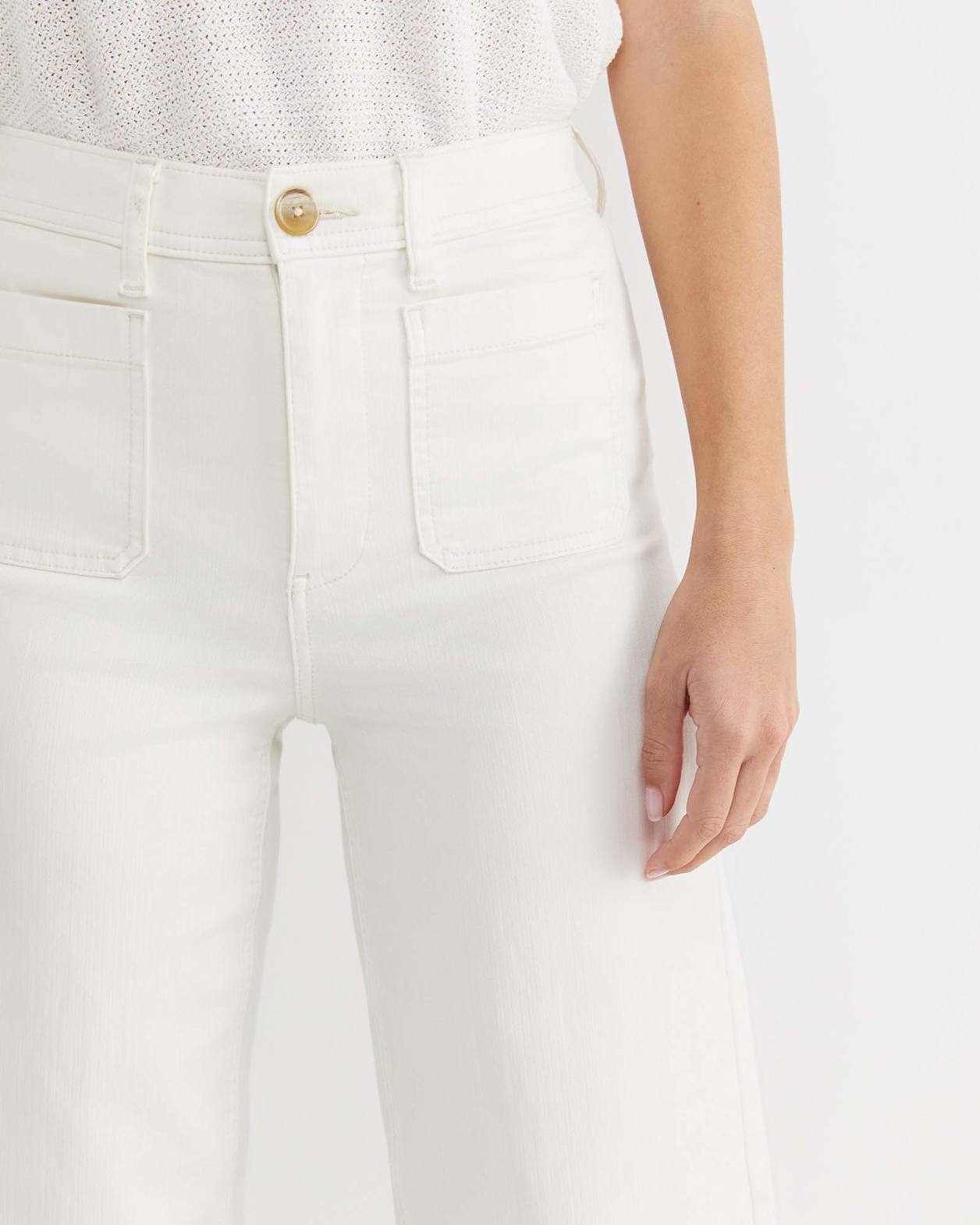 Nili Wide Leg Jean in IVORY
