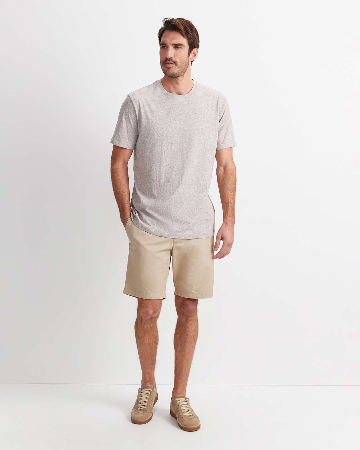Supersoft Melange Tee in FAWN