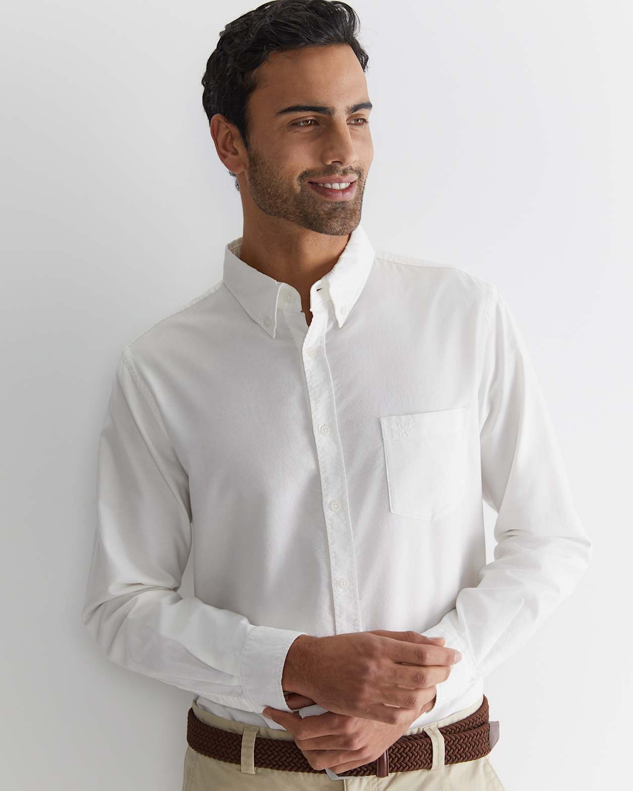 Oxford Long Sleeve Shirt in WHITE