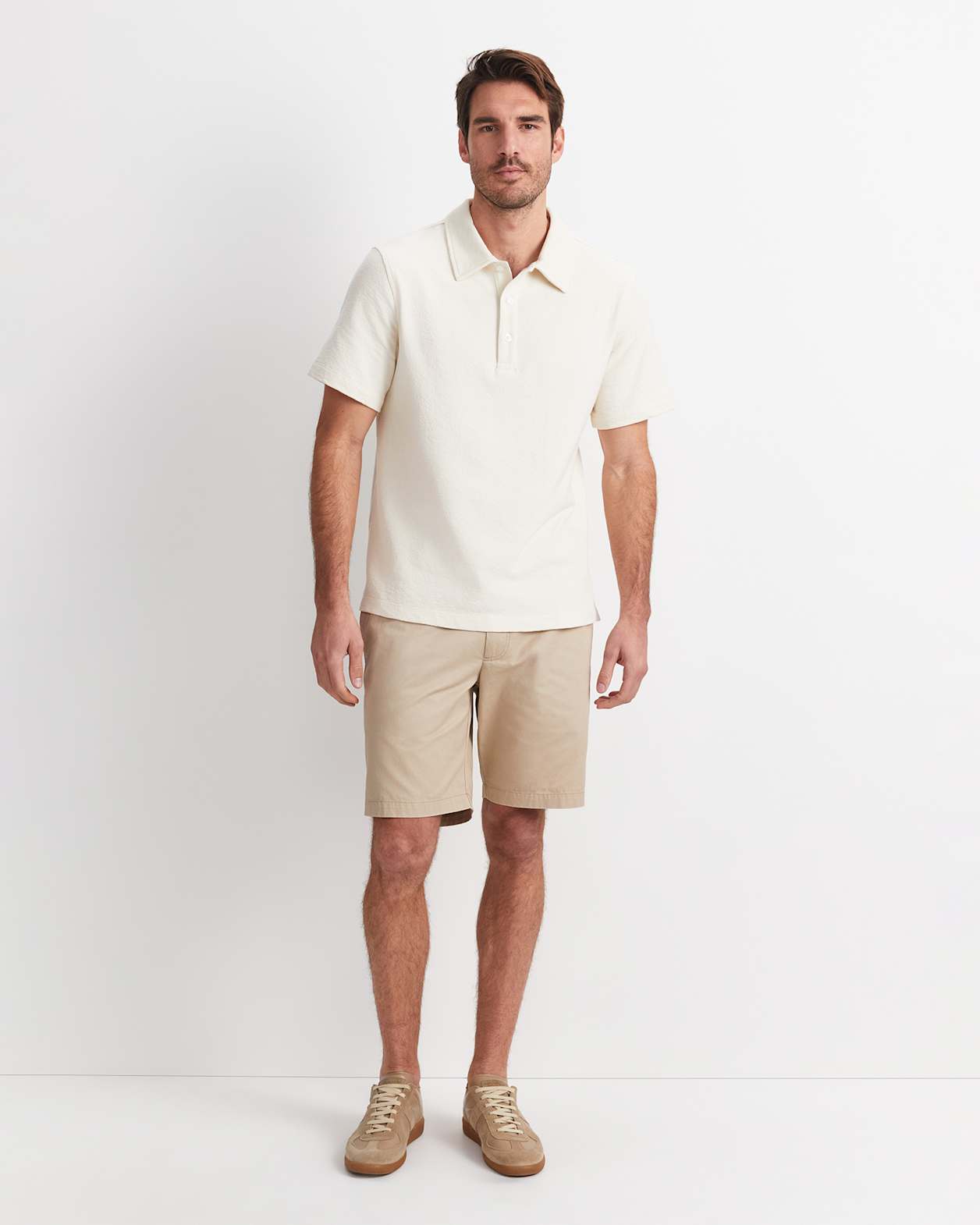 Crosby Textured Polo in MILK